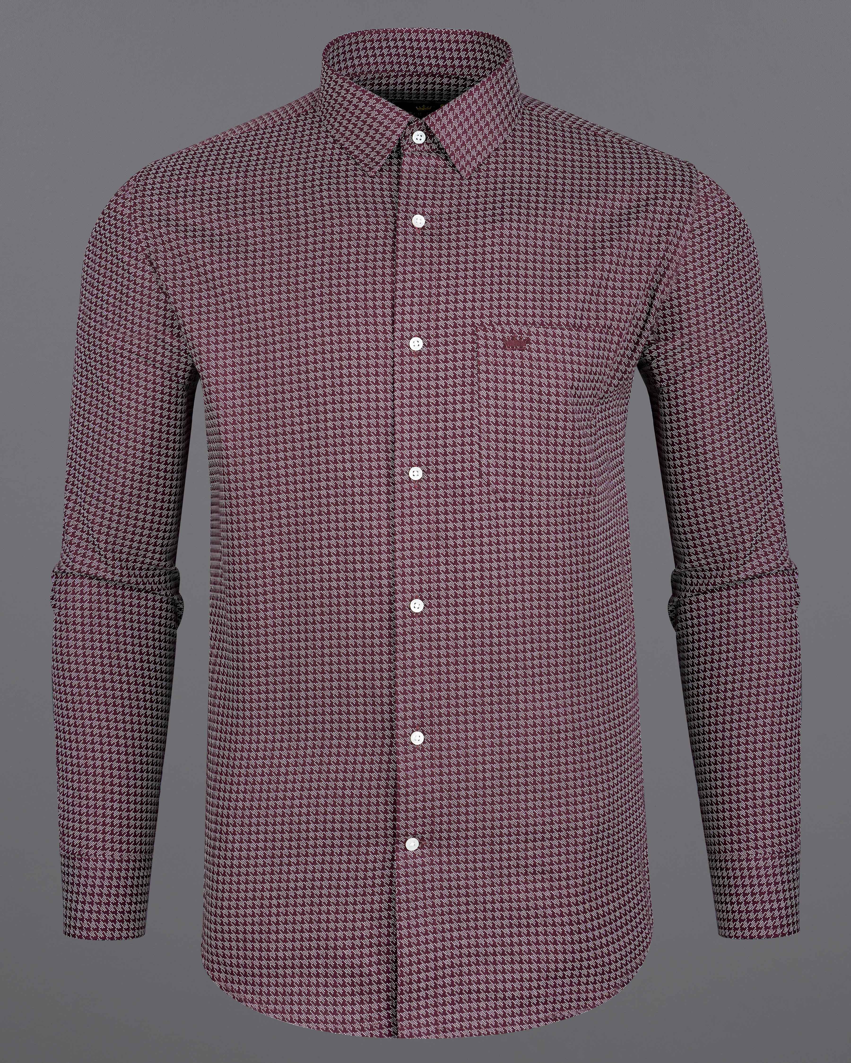 Cork Maroon and White Gingham Royal Oxford Shirt 8060-38,8060-38,8060-39,8060-39,8060-40,8060-40,8060-42,8060-42,8060-44,8060-44,8060-46,8060-46,8060-48,8060-48,8060-50,8060-50,8060-52,8060-52