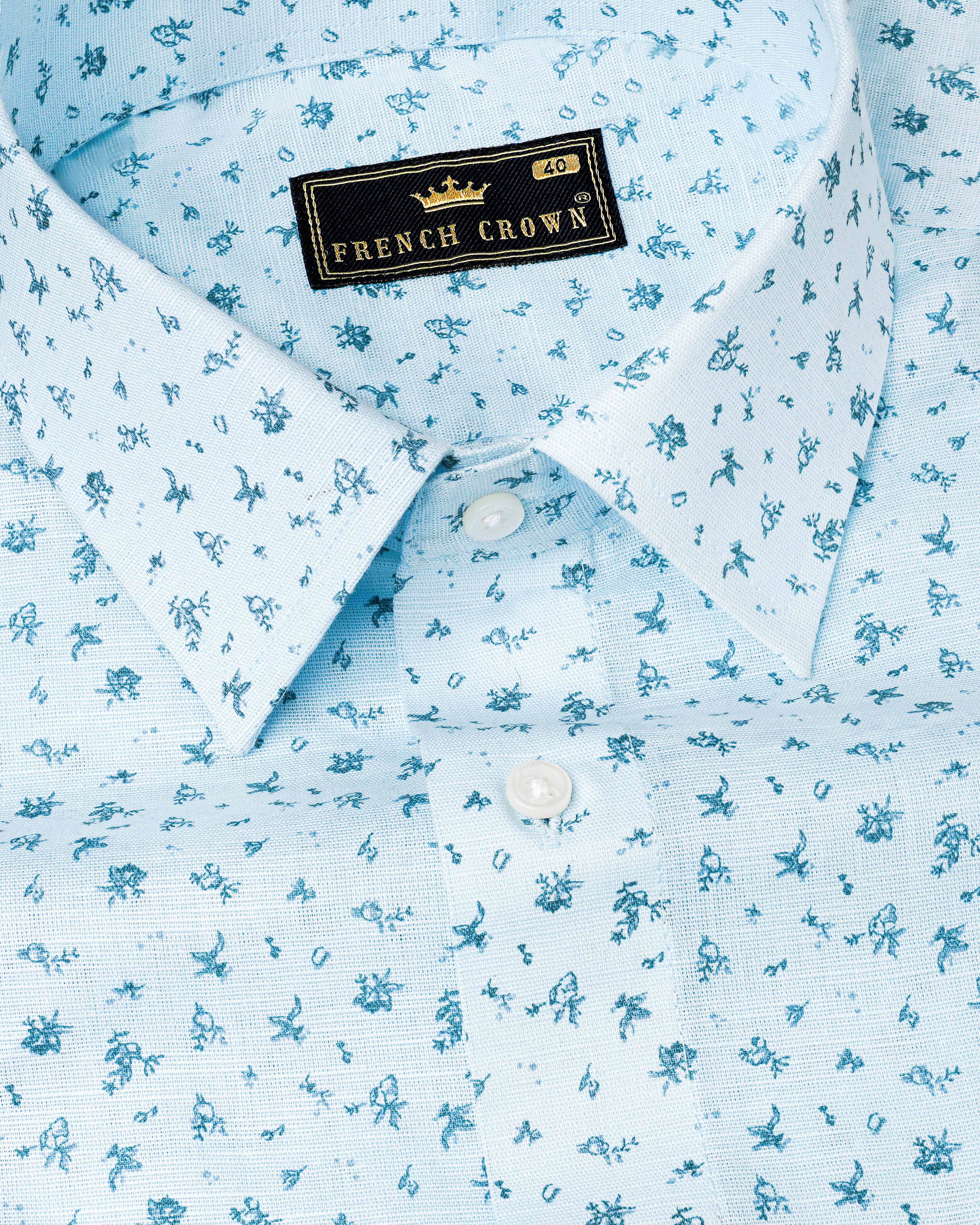 Mercury Blue Printed Luxurious Linen Shirt 8061-38,8061-38,8061-39,8061-39,8061-40,8061-40,8061-42,8061-42,8061-44,8061-44,8061-46,8061-46,8061-48,8061-48,8061-50,8061-50,8061-52,8061-52