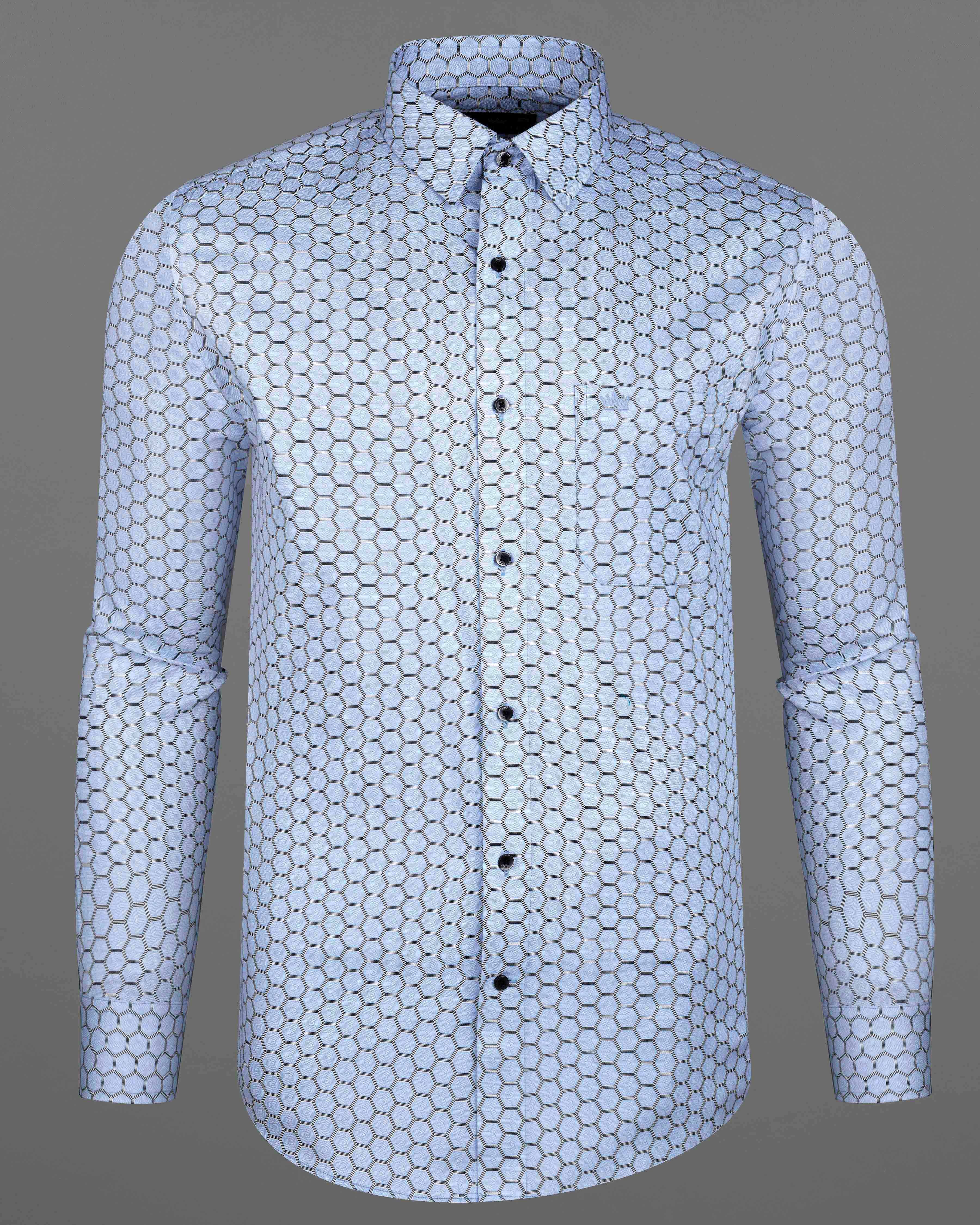 Spindle Sky Blue Hexagonal Printed Super Soft Premium Cotton Shirt 8062-BLK-38,8062-BLK-38,8062-BLK-39,8062-BLK-39,8062-BLK-40,8062-BLK-40,8062-BLK-42,8062-BLK-42,8062-BLK-44,8062-BLK-44,8062-BLK-46,8062-BLK-46,8062-BLK-48,8062-BLK-48,8062-BLK-50,8062-BLK-50,8062-BLK-52,8062-BLK-52