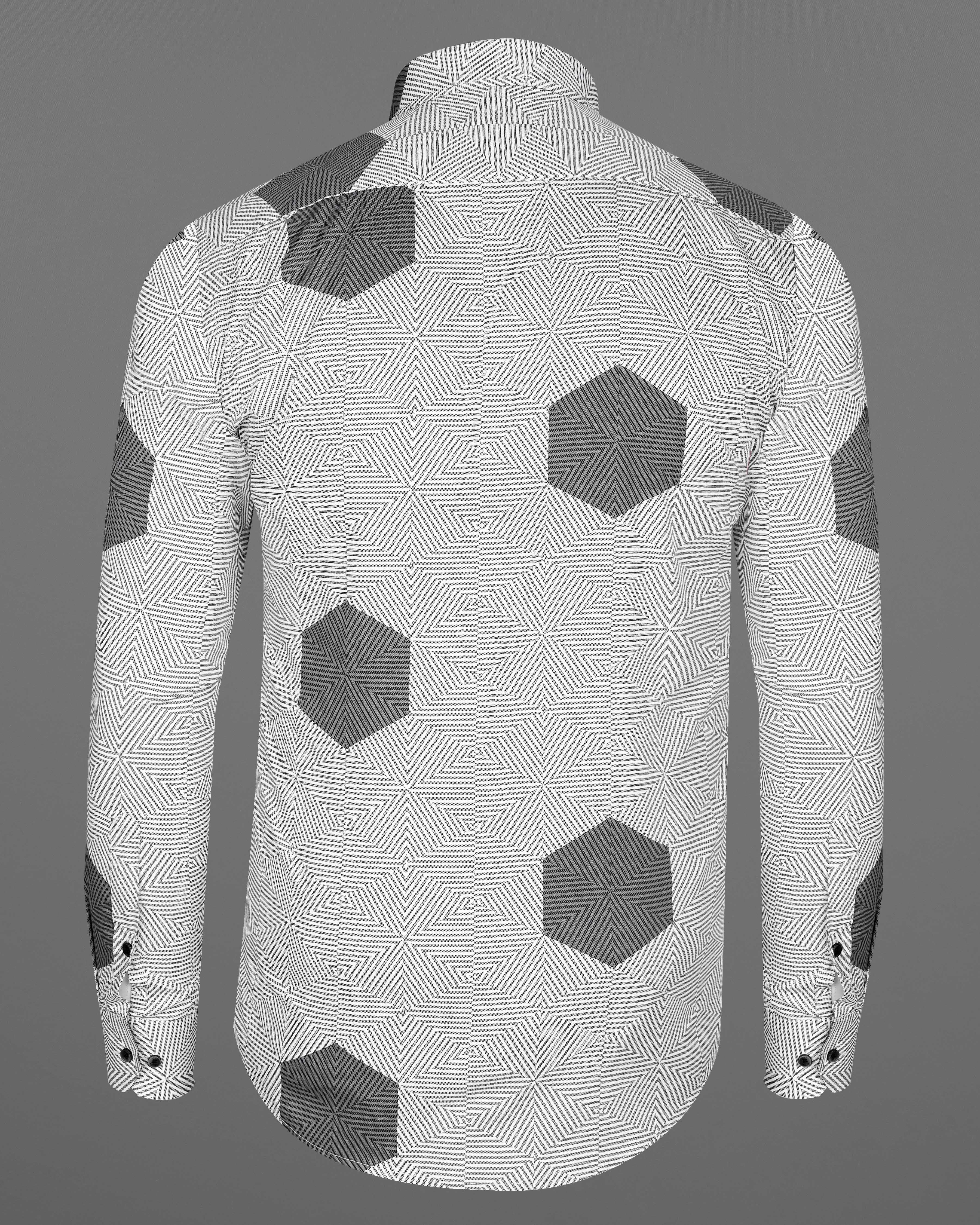 Oslo Gray and Bright White 3D Printed Super Soft Premium Cotton Shirt