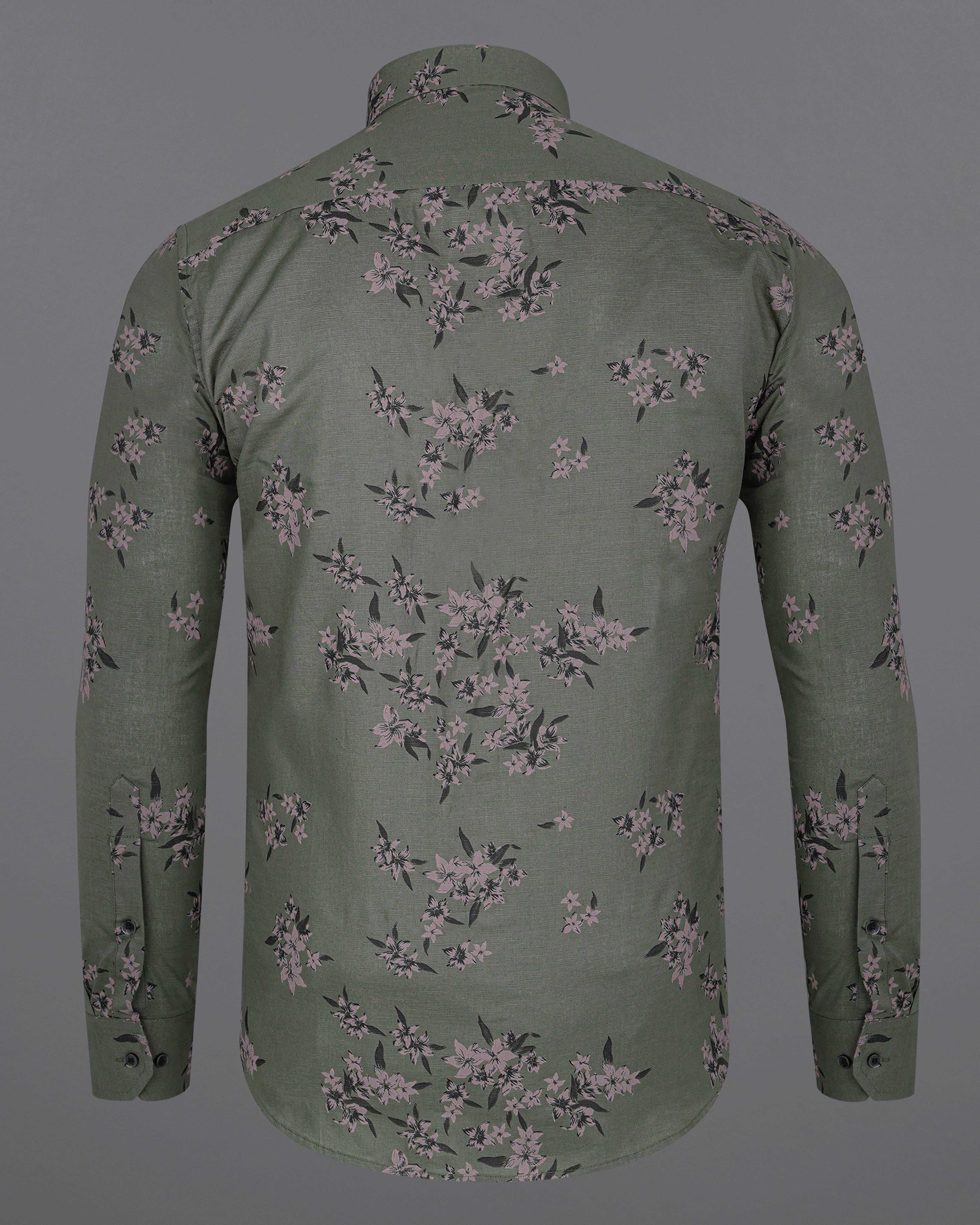 Fuscous Green With Floral Printed Luxurious Linen Shirt 8074-BLK-38,8074-BLK-38,8074-BLK-39,8074-BLK-39,8074-BLK-40,8074-BLK-40,8074-BLK-42,8074-BLK-42,8074-BLK-44,8074-BLK-44,8074-BLK-46,8074-BLK-46,8074-BLK-48,8074-BLK-48,8074-BLK-50,8074-BLK-50,8074-BLK-52,8074-BLK-52