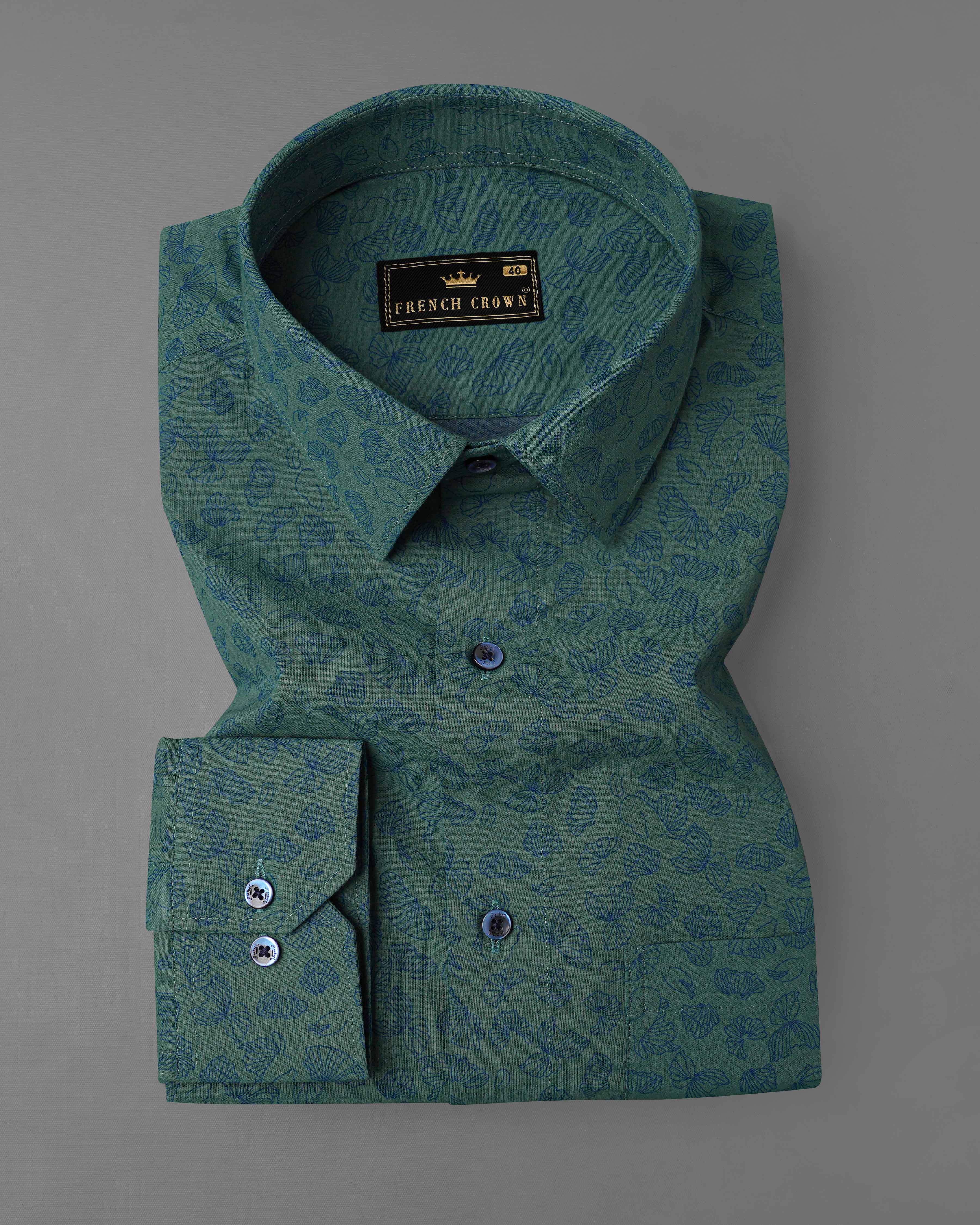 Limed Spruce Sea Green With Floral Printed Premium Cotton Shirt 8076-BLE-38,8076-BLE-38,8076-BLE-39,8076-BLE-39,8076-BLE-40,8076-BLE-40,8076-BLE-42,8076-BLE-42,8076-BLE-44,8076-BLE-44,8076-BLE-46,8076-BLE-46,8076-BLE-48,8076-BLE-48,8076-BLE-50,8076-BLE-50,8076-BLE-52,8076-BLE-52