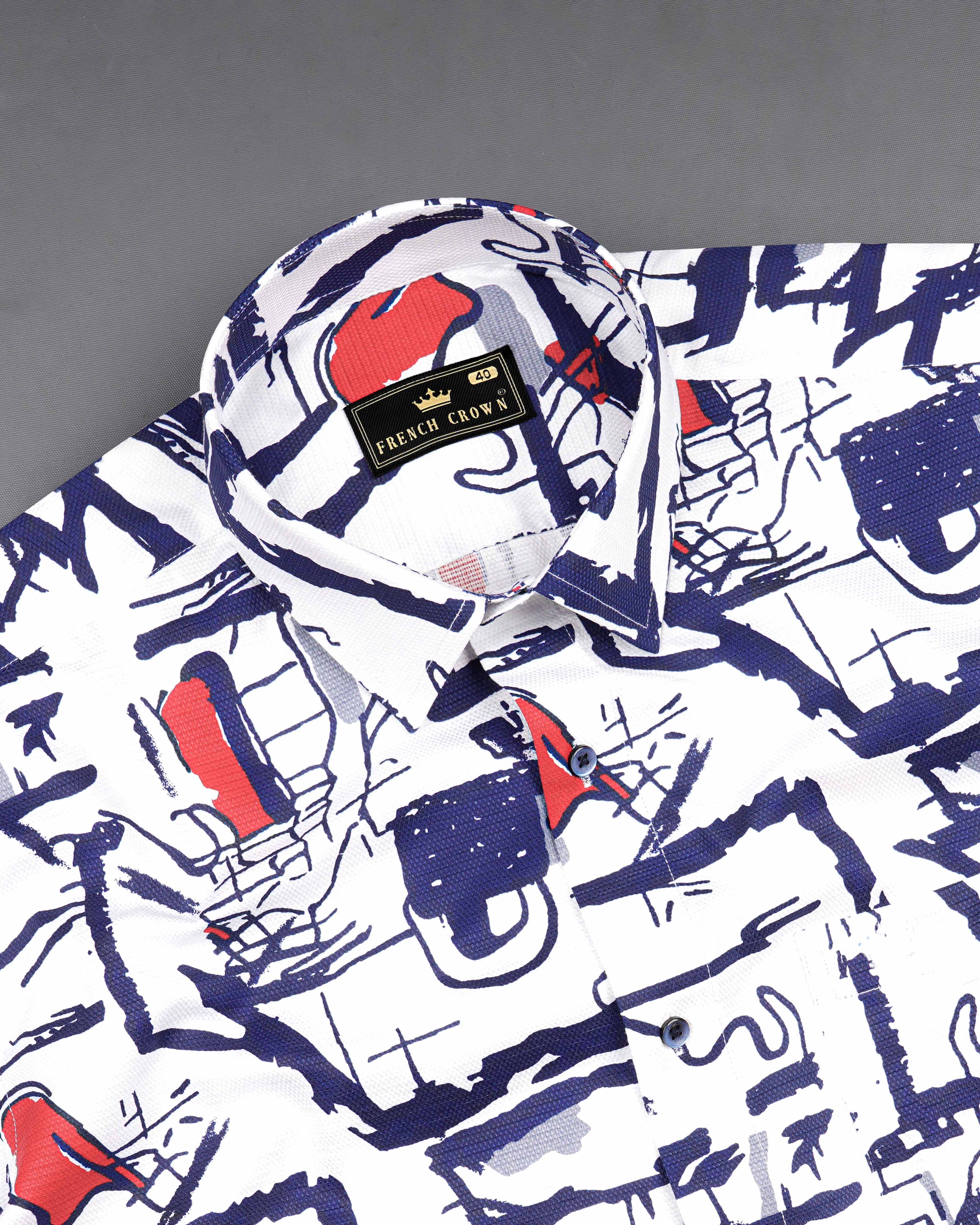 Bright White with Paris Navy Blue Abstract Printed Dobby Textured Premium Giza Cotton Shirt 8080-BLE-38,8080-BLE-H-38,8080-BLE-39,8080-BLE-H-39,8080-BLE-40,8080-BLE-H-40,8080-BLE-42,8080-BLE-H-42,8080-BLE-44,8080-BLE-H-44,8080-BLE-46,8080-BLE-H-46,8080-BLE-48,8080-BLE-H-48,8080-BLE-50,8080-BLE-H-50,8080-BLE-52,8080-BLE-H-52