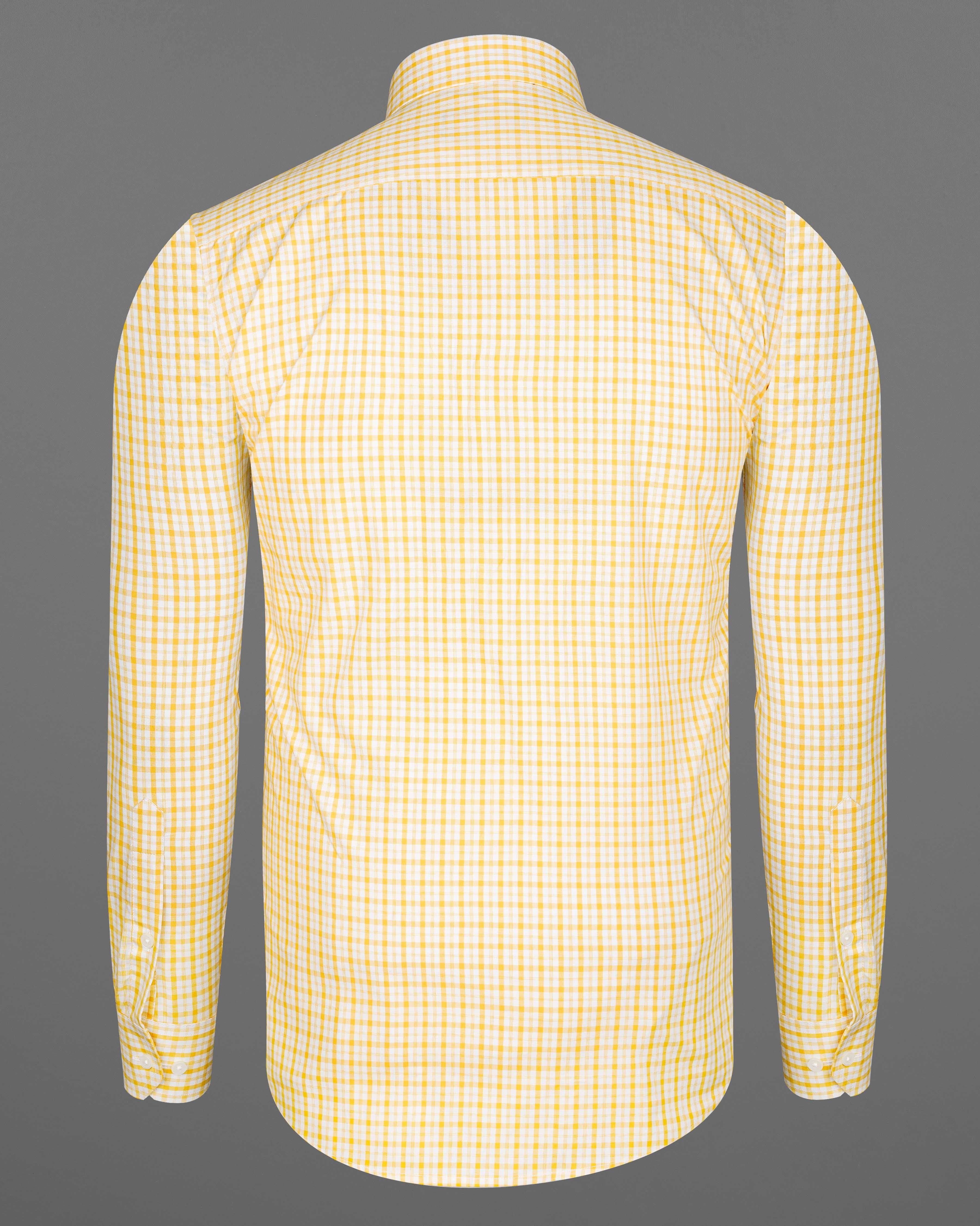 Apricot Yellow with White Plaid Checkered Premium Cotton Shirt 8083-38, 8083-H-38, 8083-39, 8083-H-39, 8083-40, 8083-H-40, 8083-42, 8083-H-42, 8083-44, 8083-H-44, 8083-46, 8083-H-46, 8083-48, 8083-H-48, 8083-50, 8083-H-50, 8083-52, 8083-H-52