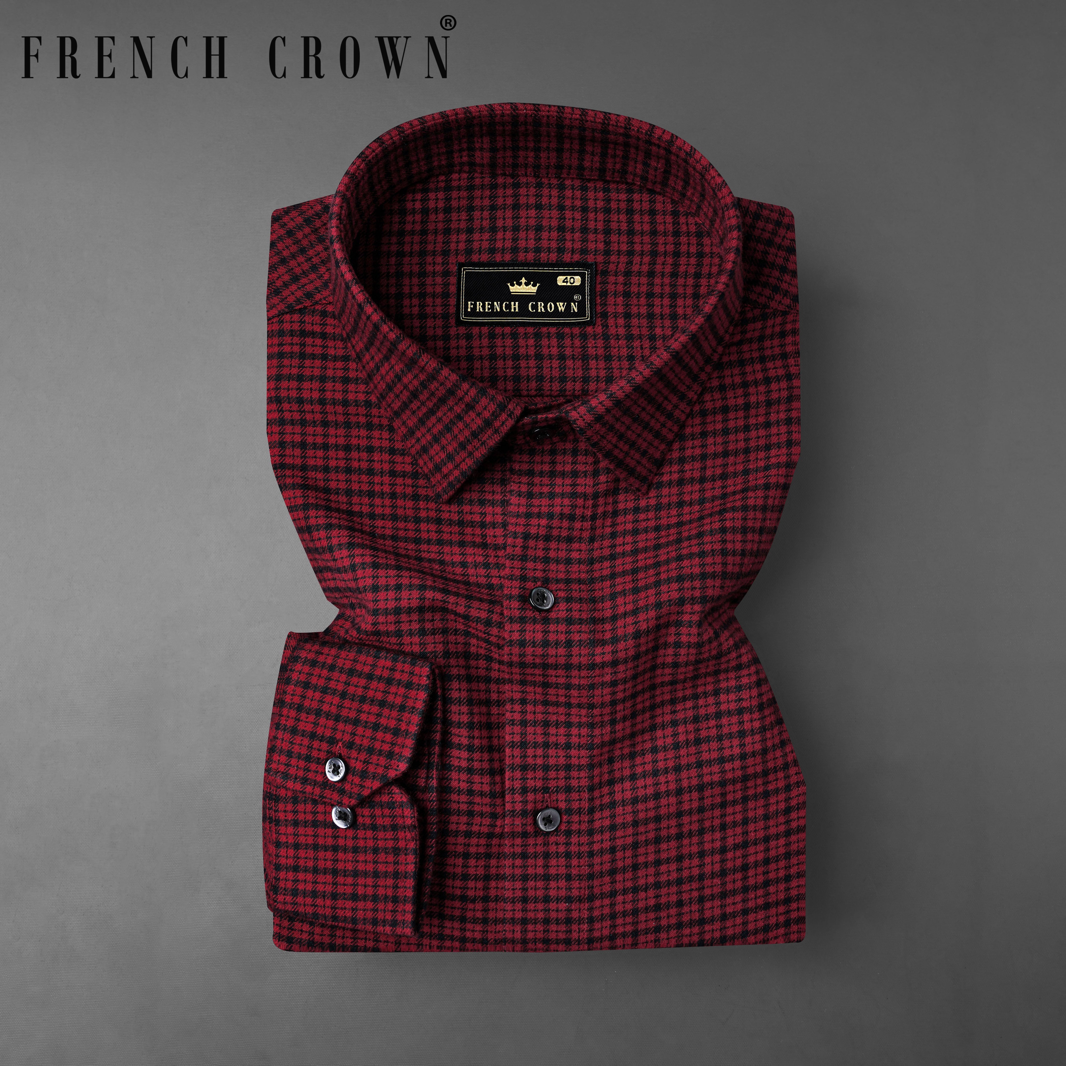 Claret Red Checkered and Black Premium Flannel Designer Shirt 8174-BLK-P113-38, 8174-BLK-P113-H-38, 8174-BLK-P113-39, 8174-BLK-P113-H-39, 8174-BLK-P113-40, 8174-BLK-P113-H-40, 8174-BLK-P113-42, 8174-BLK-P113-H-42, 8174-BLK-P113-44, 8174-BLK-P113-H-44, 8174-BLK-P113-46, 8174-BLK-P113-H-46, 8174-BLK-P113-48, 8174-BLK-P113-H-48, 8174-BLK-P113-50, 8174-BLK-P113-H-50, 8174-BLK-P113-52, 8174-BLK-P113-H-52