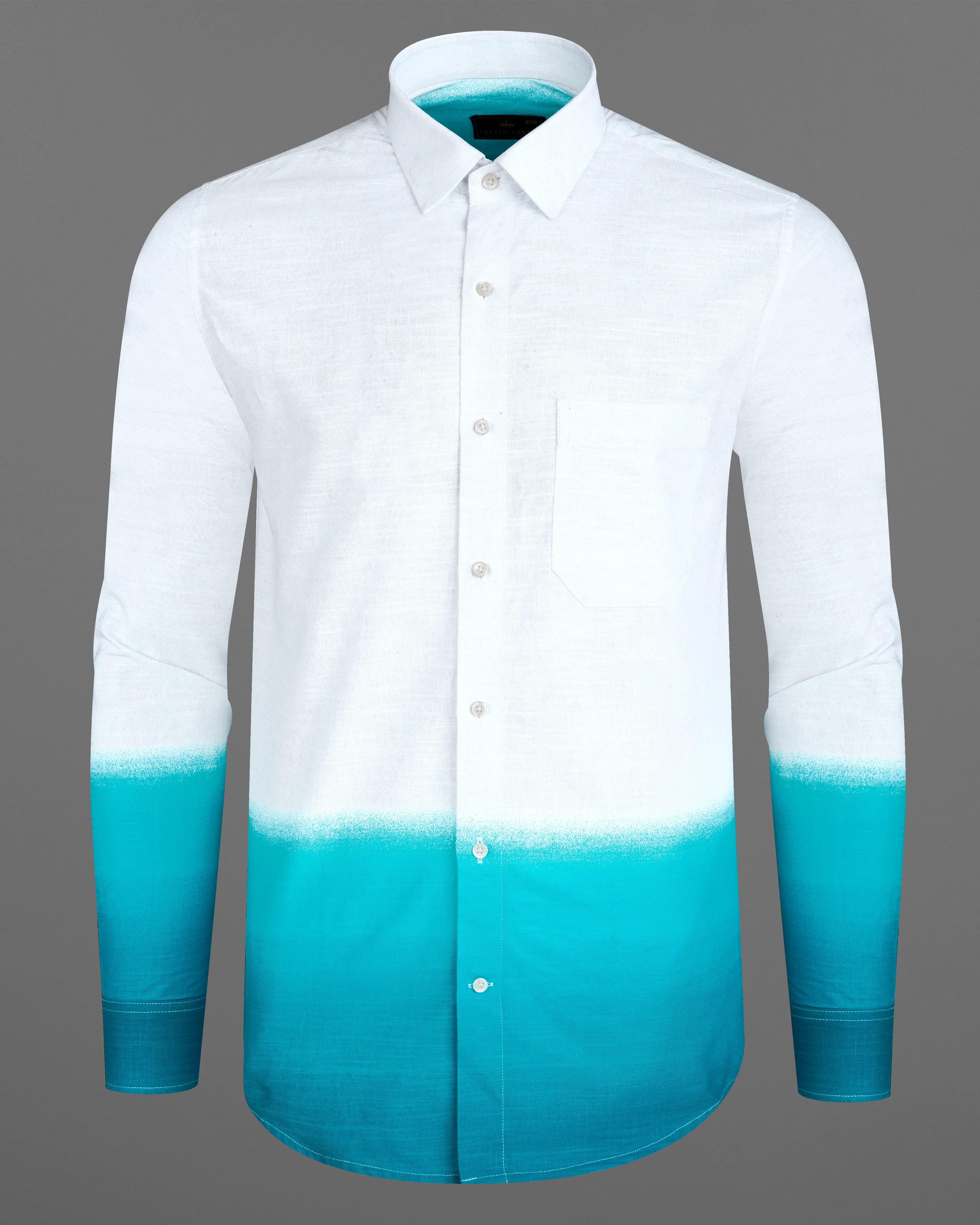 Bright White and Dark Turquoise Blue Chambray Textured Premium Cotton 8186-38, 8186-H-38, 8186-39, 8186-H-39, 8186-40, 8186-H-40, 8186-42, 8186-H-42, 8186-44, 8186-H-44, 8186-46, 8186-H-46, 8186-48, 8186-H-48, 8186-50, 8186-H-50, 8186-52, 8186-H-52