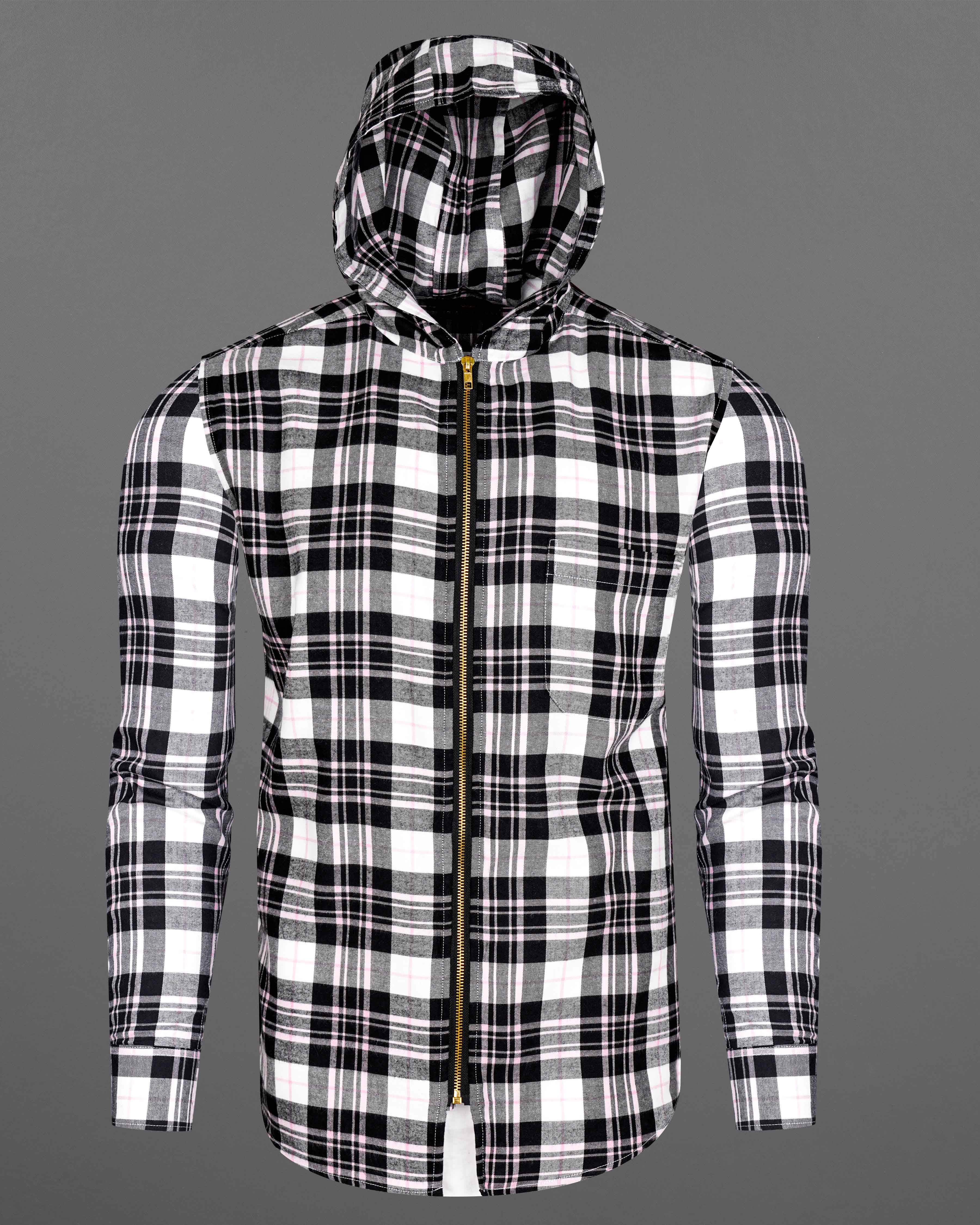 Bright White and Jade Black Plaid Hoodie Flannel Zipper Closure Shirt 8188-HD-38, 8188-HD-H-38, 8188-HD-39, 8188-HD-H-39, 8188-HD-40, 8188-HD-H-40, 8188-HD-42, 8188-HD-H-42, 8188-HD-44, 8188-HD-H-44, 8188-HD-46, 8188-HD-H-46, 8188-HD-48, 8188-HD-H-48, 8188-HD-50, 8188-HD-H-50, 8188-HD-52, 8188-HD-H-52