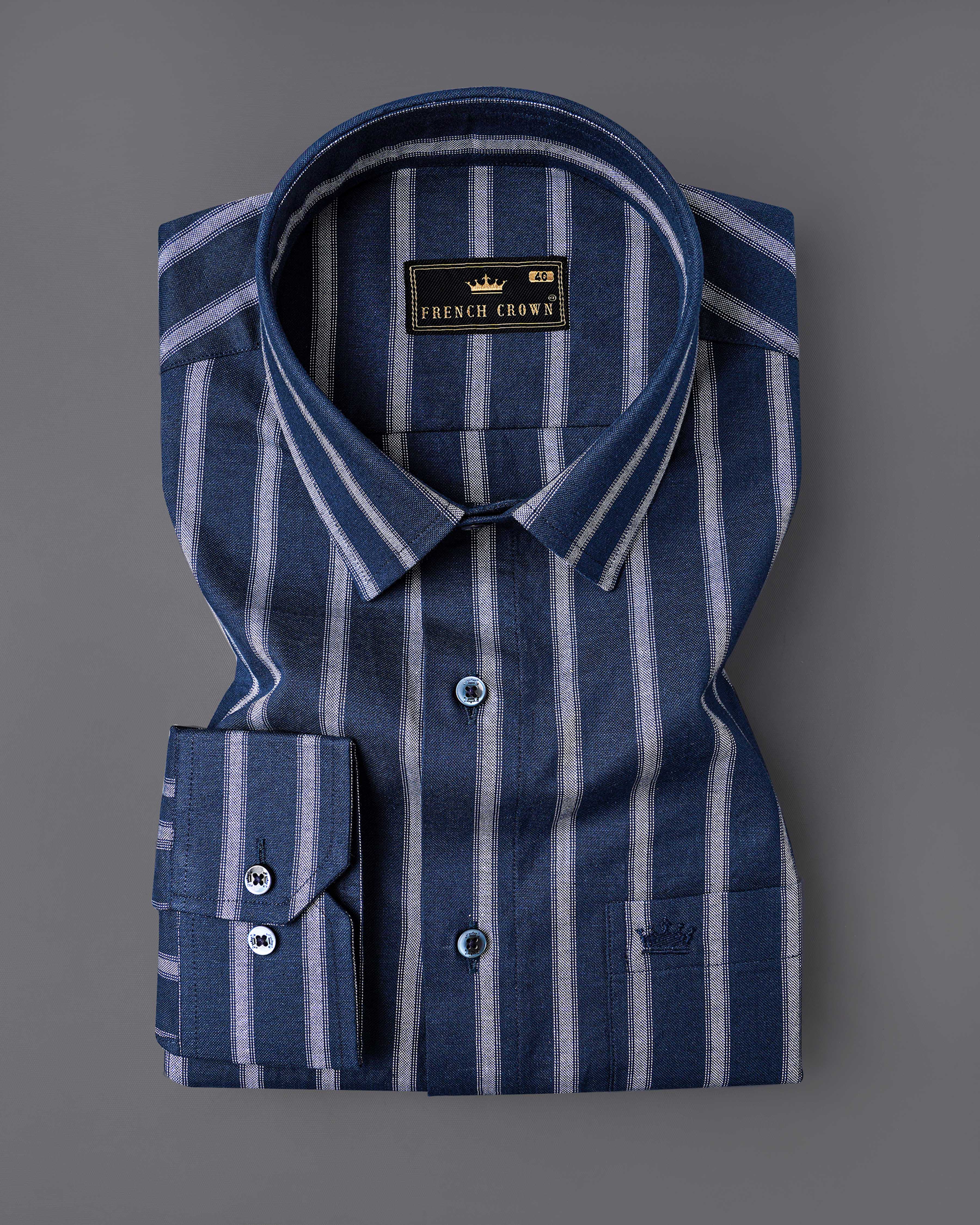 Firefly Blue with Chatelle Gray Striped Dobby Textured Premium Giza Cotton Shirt 8207-BLE -38,8207-BLE -H-38,8207-BLE -39,8207-BLE -H-39,8207-BLE -40,8207-BLE -H-40,8207-BLE -42,8207-BLE -H-42,8207-BLE -44,8207-BLE -H-44,8207-BLE -46,8207-BLE -H-46,8207-BLE -48,8207-BLE -H-48,8207-BLE -50,8207-BLE -H-50,8207-BLE -52,8207-BLE -H-52