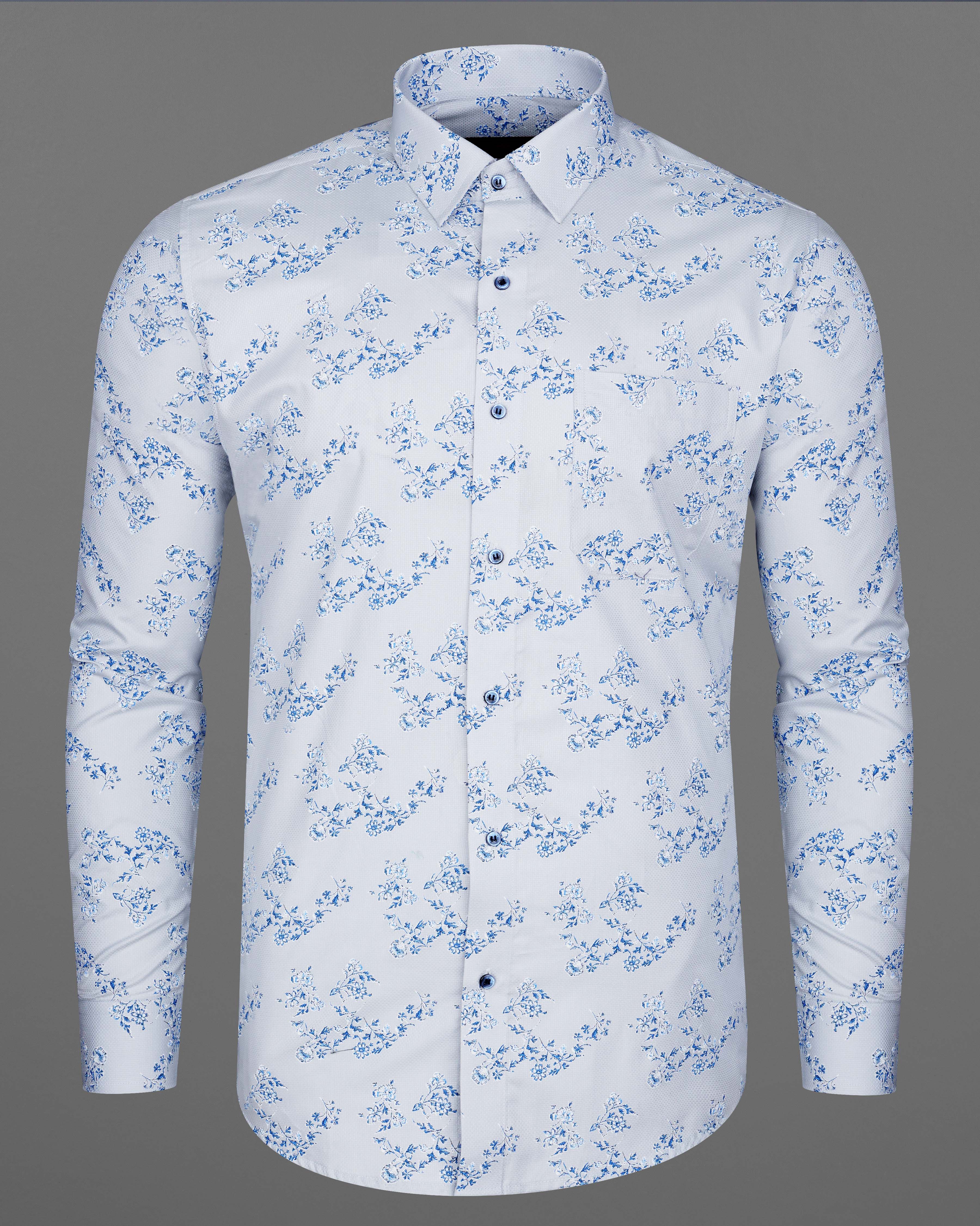 Zircon Grey and Celestial Blue Floral Print Dobby Textured Giza Cotton Shirt 8214-BLE -38,8214-BLE -H-38,8214-BLE -39,8214-BLE -H-39,8214-BLE -40,8214-BLE -H-40,8214-BLE -42,8214-BLE -H-42,8214-BLE -44,8214-BLE -H-44,8214-BLE -46,8214-BLE -H-46,8214-BLE -48,8214-BLE -H-48,8214-BLE -50,8214-BLE -H-50,8214-BLE -52,8214-BLE -H-52