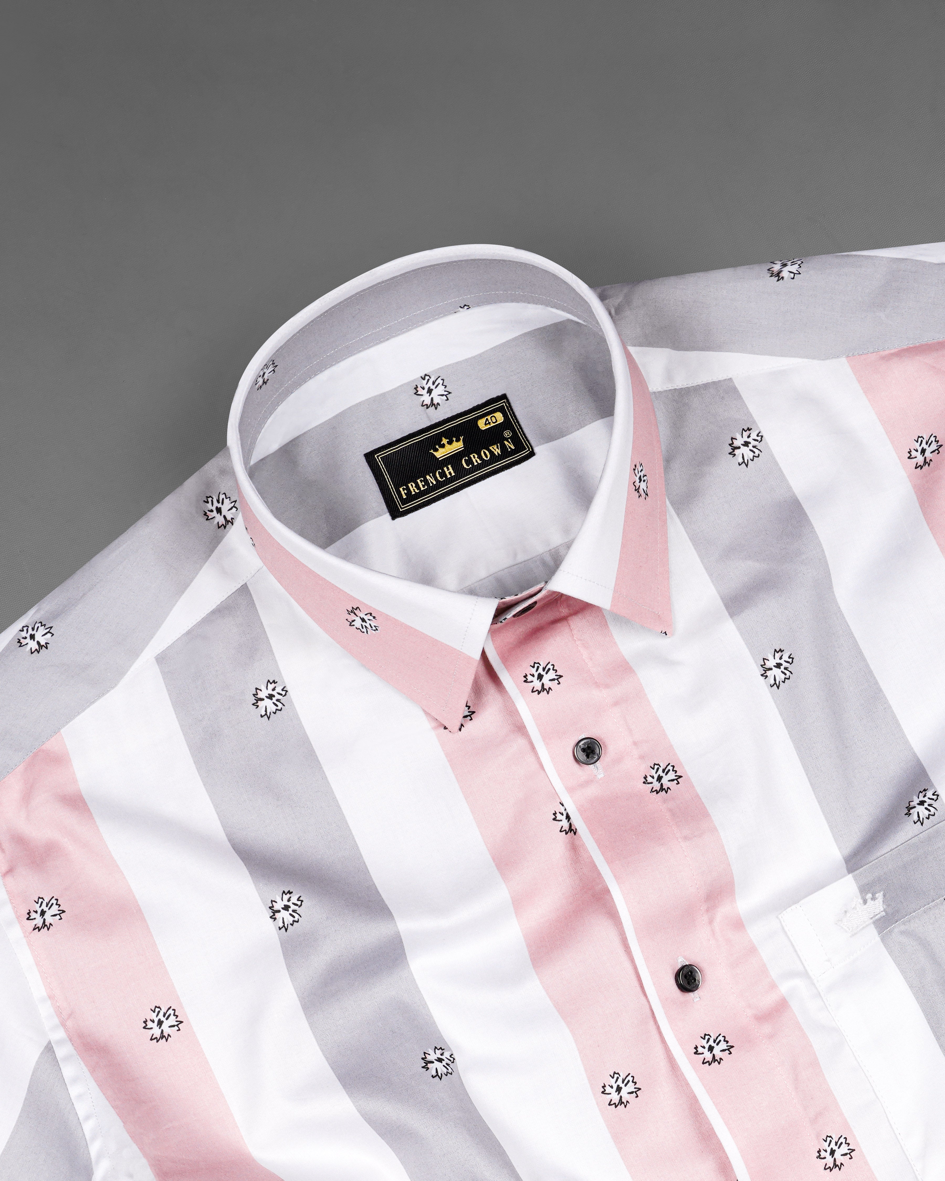Bright White with Spun Pearl Gray and Cavern Pink Striped Super Soft Premium Cotton Shirt 8253-BLK-38, 8253-BLK-H-38, 8253-BLK-39, 8253-BLK-H-39, 8253-BLK-40, 8253-BLK-H-40, 8253-BLK-42, 8253-BLK-H-42, 8253-BLK-44, 8253-BLK-H-44, 8253-BLK-46, 8253-BLK-H-46, 8253-BLK-48, 8253-BLK-H-48, 8253-BLK-50, 8253-BLK-H-50, 8253-BLK-52, 8253-BLK-H-52