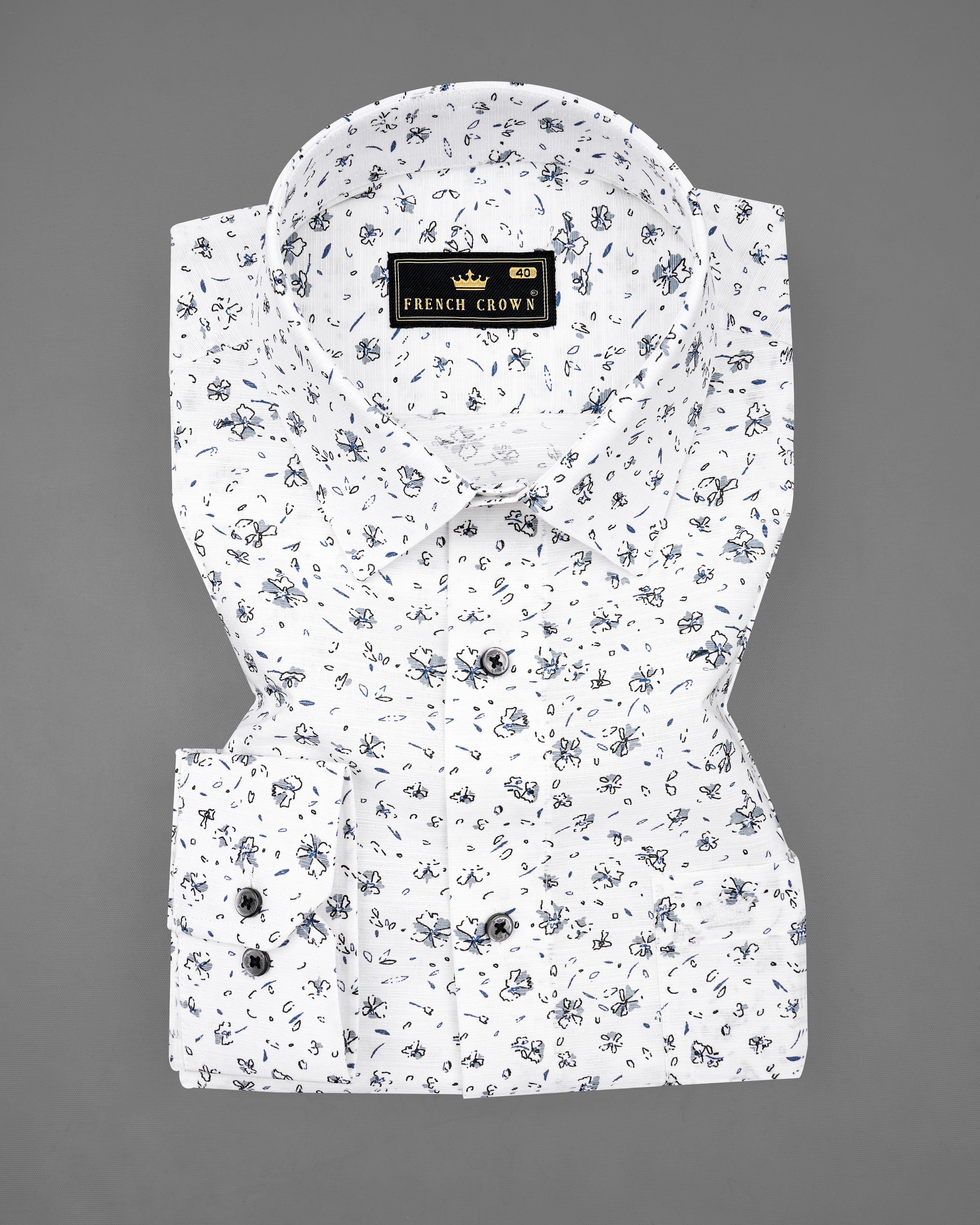  Bright White Ditsy Luxurious Linen Shirt 8261-BLK-38, 8261-BLK-H-38, 8261-BLK-39, 8261-BLK-H-39, 8261-BLK-40, 8261-BLK-H-40, 8261-BLK-42, 8261-BLK-H-42, 8261-BLK-44, 8261-BLK-H-44, 8261-BLK-46, 8261-BLK-H-46, 8261-BLK-48, 8261-BLK-H-48, 8261-BLK-50, 8261-BLK-H-50, 8261-BLK-52, 8261-BLK-H-52