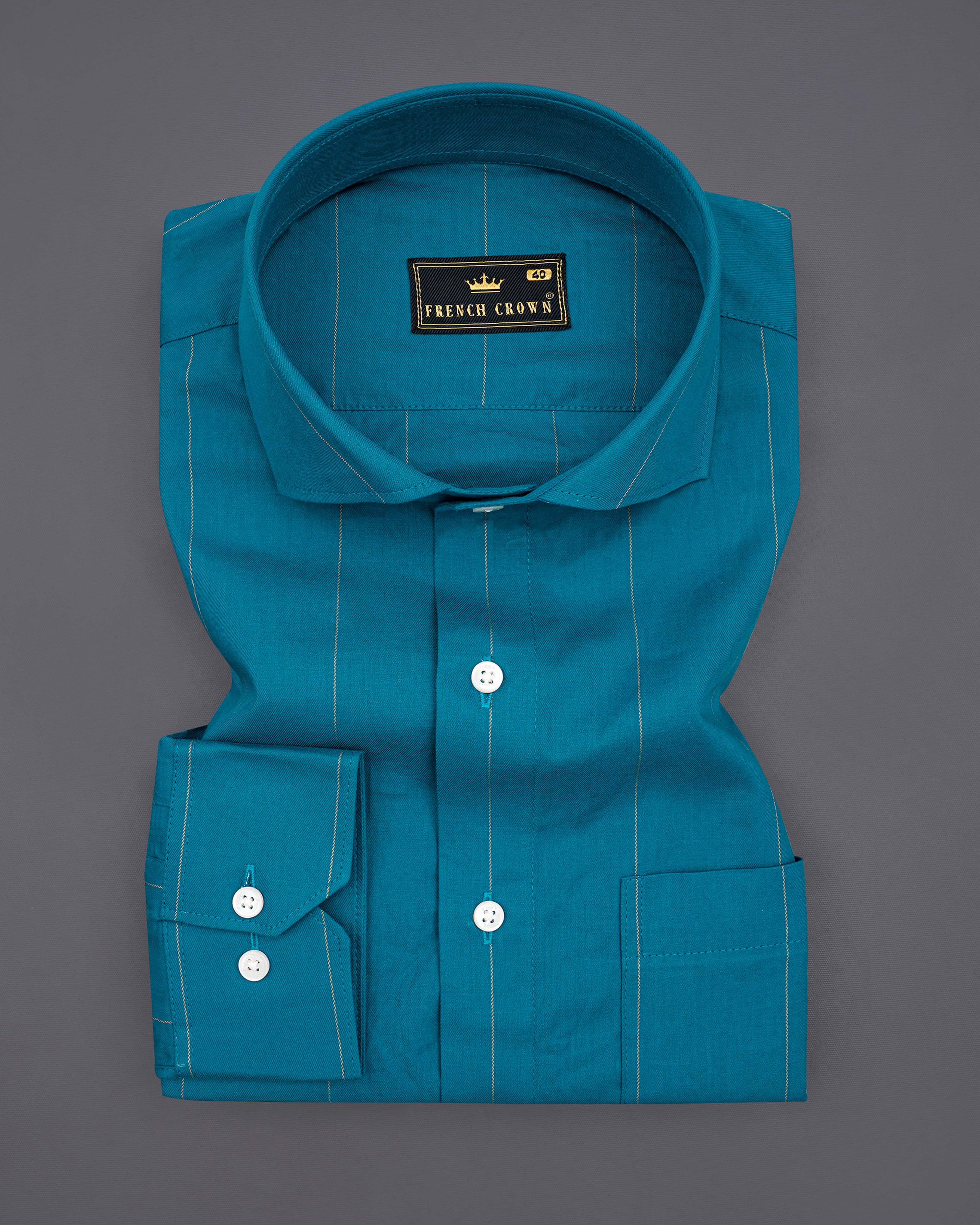 Orient Blue Twill Striped Premium Cotton Shirt   8279-CA-38, 8279-CA-H-38, 8279-CA-39, 8279-CA-H-39, 8279-CA-40, 8279-CA-H-40, 8279-CA-42, 8279-CA-H-42, 8279-CA-44, 8279-CA-H-44, 8279-CA-46, 8279-CA-H-46, 8279-CA-48, 8279-CA-H-48, 8279-CA-50, 8279-CA-H-50, 8279-CA-52, 8279-CA-H-52