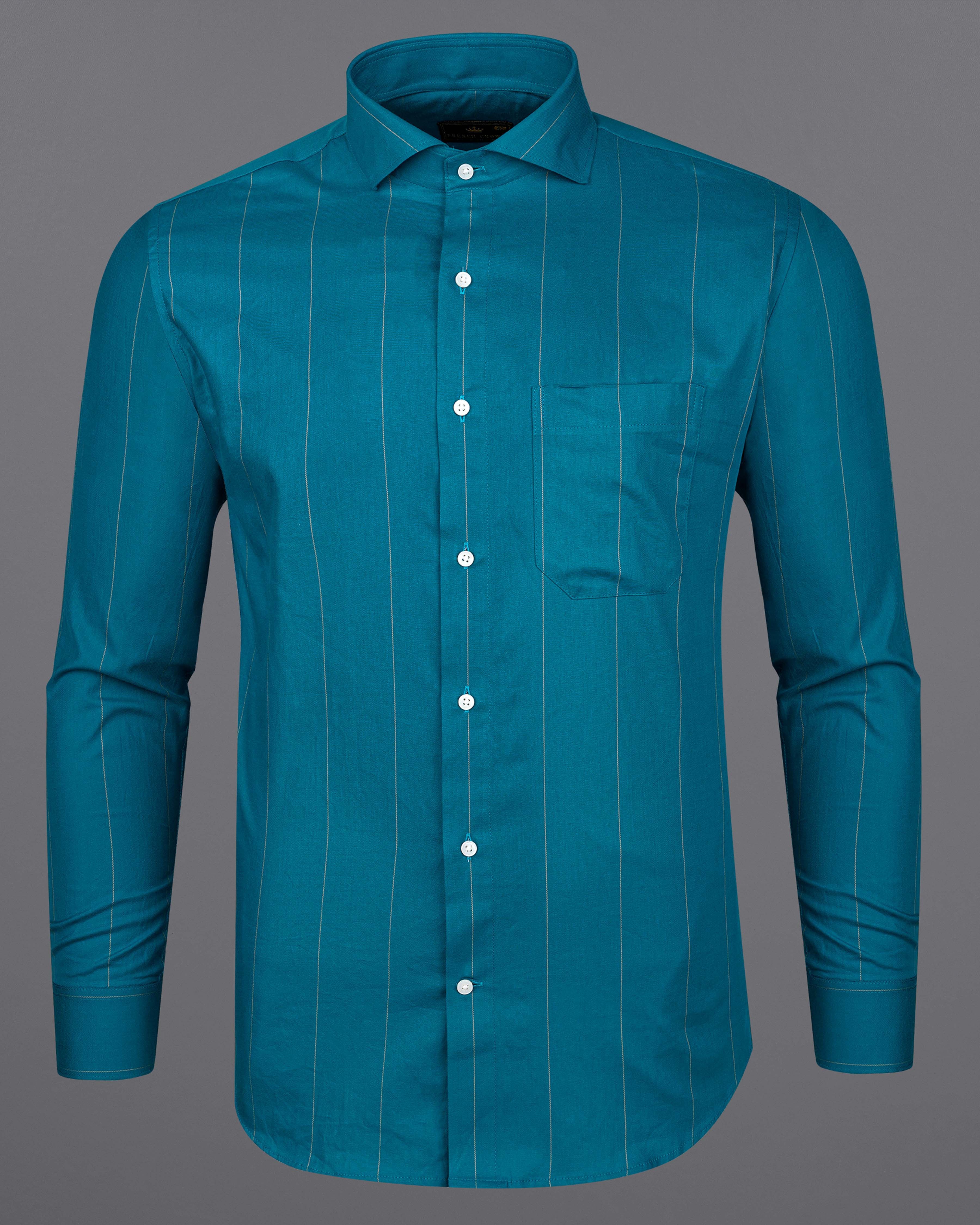 Orient Blue Twill Striped Premium Cotton Shirt   8279-CA-38, 8279-CA-H-38, 8279-CA-39, 8279-CA-H-39, 8279-CA-40, 8279-CA-H-40, 8279-CA-42, 8279-CA-H-42, 8279-CA-44, 8279-CA-H-44, 8279-CA-46, 8279-CA-H-46, 8279-CA-48, 8279-CA-H-48, 8279-CA-50, 8279-CA-H-50, 8279-CA-52, 8279-CA-H-52