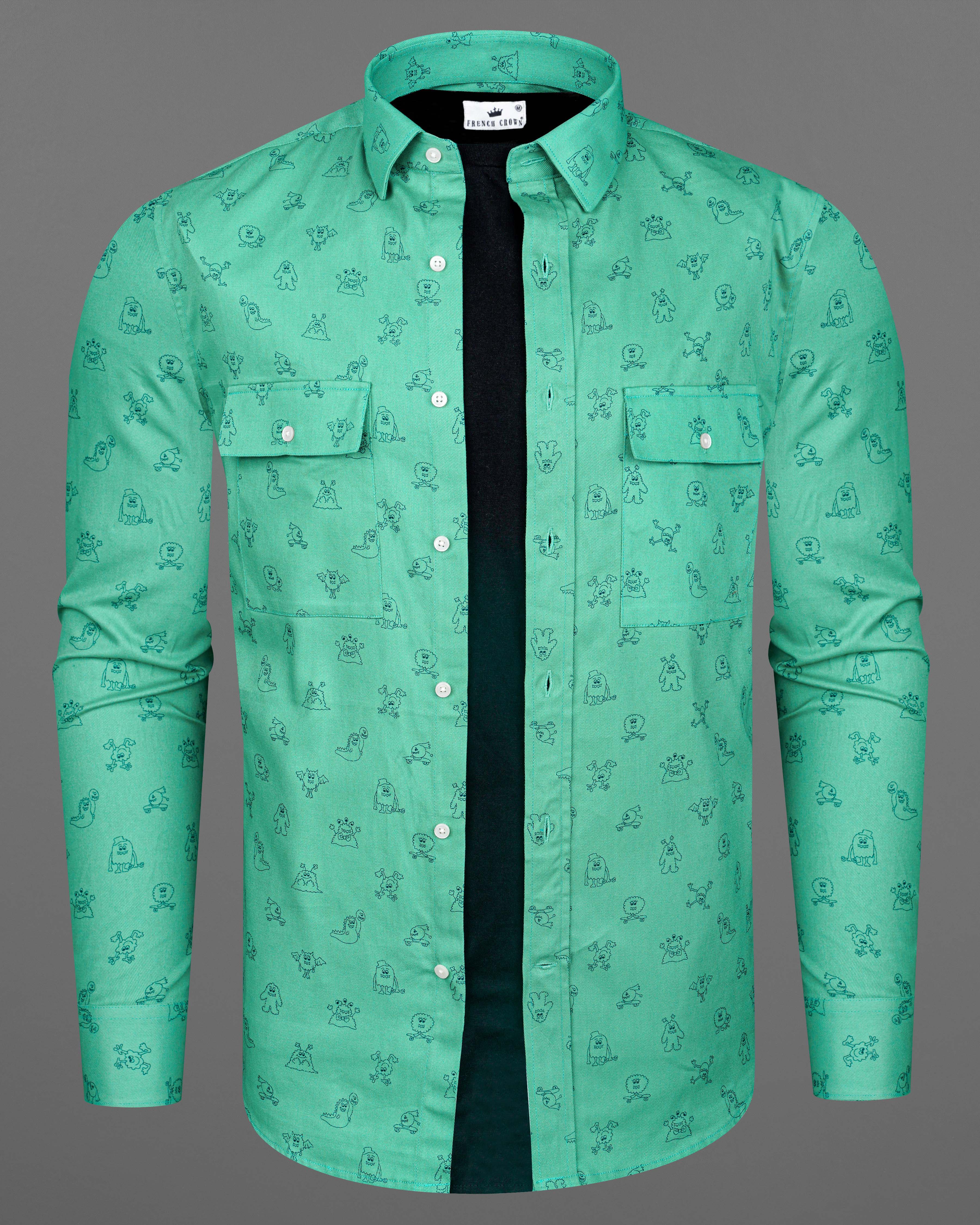 Jellyfish Green with Alien Printed Royal Oxford Designer Shirt 8295-P131 -38,8295-P131 -H-38,8295-P131 -39,8295-P131 -H-39,8295-P131 -40,8295-P131 -H-40,8295-P131 -42,8295-P131 -H-42,8295-P131 -44,8295-P131 -H-44,8295-P131 -46,8295-P131 -H-46,8295-P131 -48,8295-P131 -H-48,8295-P131 -50,8295-P131 -H-50,8295-P131 -52,8295-P131 -H-52