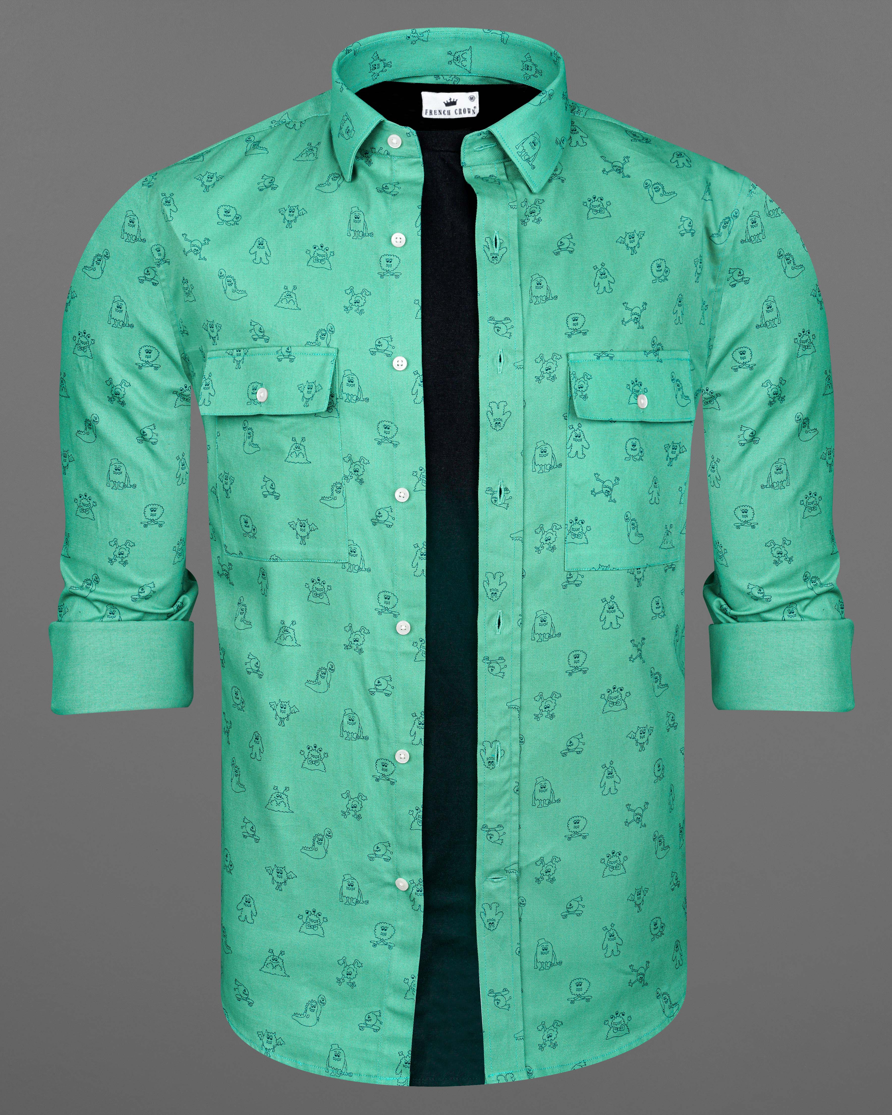 Jellyfish Green with Alien Printed Royal Oxford Designer Shirt 8295-P131 -38,8295-P131 -H-38,8295-P131 -39,8295-P131 -H-39,8295-P131 -40,8295-P131 -H-40,8295-P131 -42,8295-P131 -H-42,8295-P131 -44,8295-P131 -H-44,8295-P131 -46,8295-P131 -H-46,8295-P131 -48,8295-P131 -H-48,8295-P131 -50,8295-P131 -H-50,8295-P131 -52,8295-P131 -H-52