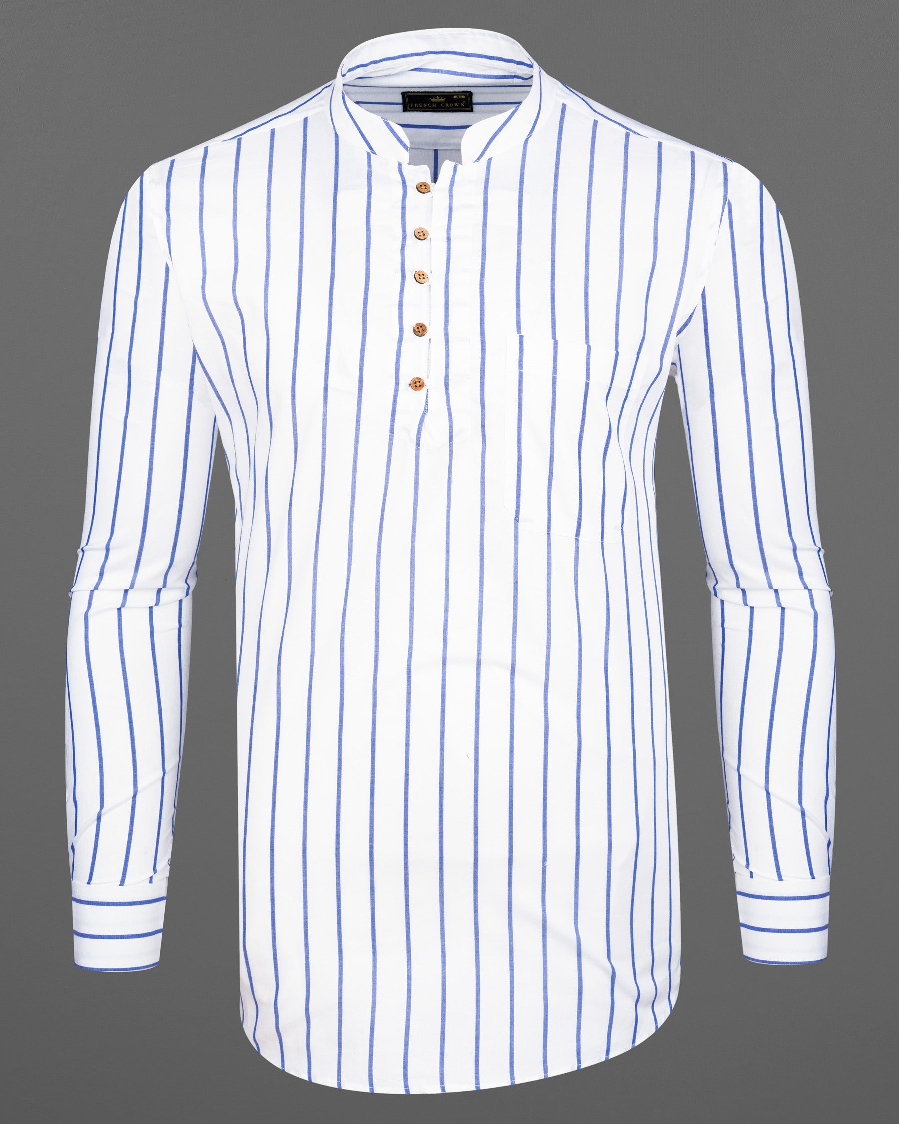 Bright White and Waikawa Blue Striped Premium Cotton Kurta Shirt 8324-KS -38,8324-KS -H-38,8324-KS -39,8324-KS -H-39,8324-KS -40,8324-KS -H-40,8324-KS -42,8324-KS -H-42,8324-KS -44,8324-KS -H-44,8324-KS -46,8324-KS -H-46,8324-KS -48,8324-KS -H-48,8324-KS -50,8324-KS -H-50,8324-KS -52,8324-KS -H-52