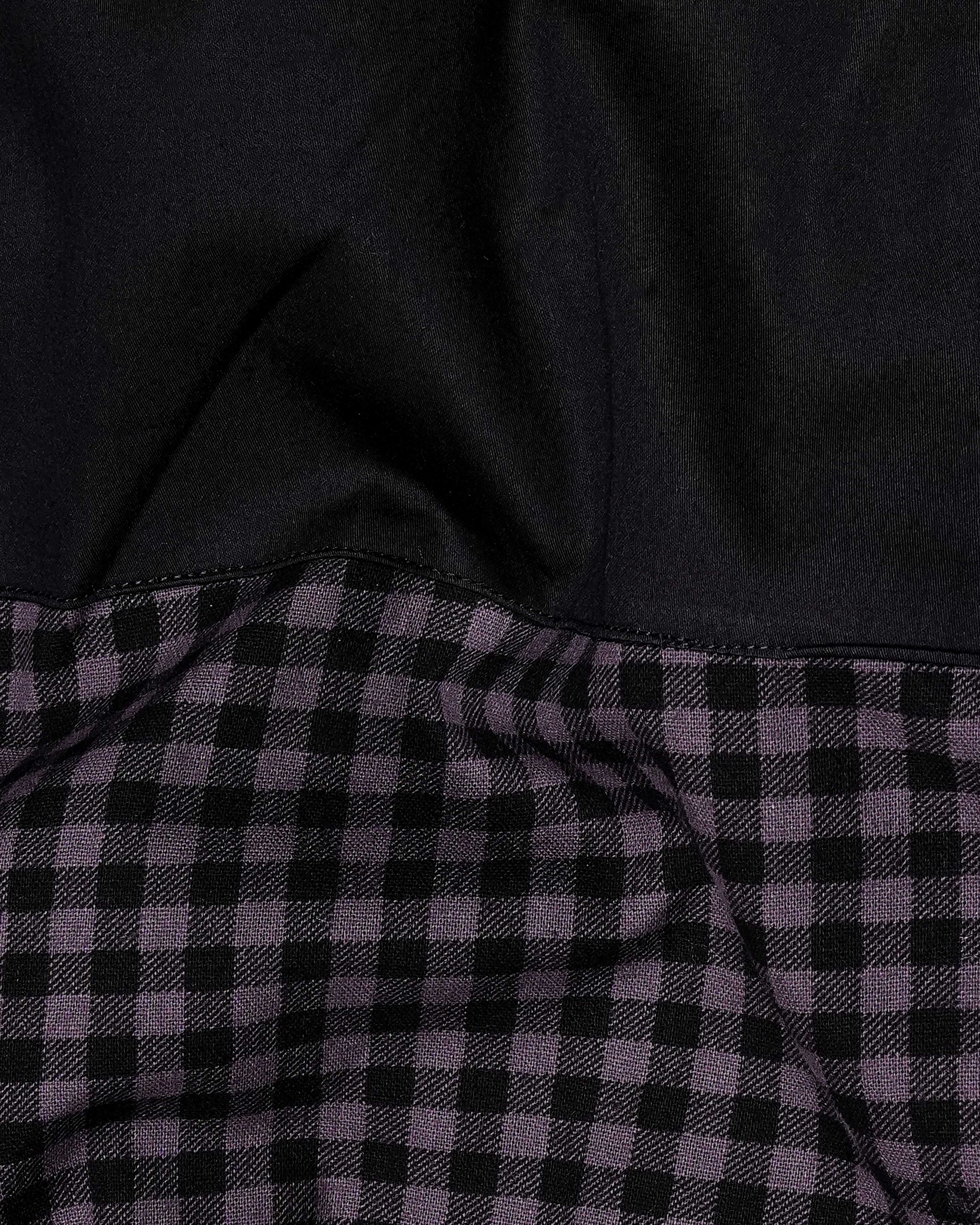 Jade Black with Scarpa Violet Gingham Super Soft Premium Cotton Designer Shirt 8339-BLK-P125-38, 8339-BLK-P125-H-38, 8339-BLK-P125-39, 8339-BLK-P125-H-39, 8339-BLK-P125-40, 8339-BLK-P125-H-40, 8339-BLK-P125-42, 8339-BLK-P125-H-42, 8339-BLK-P125-44, 8339-BLK-P125-H-44, 8339-BLK-P125-46, 8339-BLK-P125-H-46, 8339-BLK-P125-48, 8339-BLK-P125-H-48, 8339-BLK-P125-50, 8339-BLK-P125-H-50, 8339-BLK-P125-52, 8339-BLK-P125-H-52