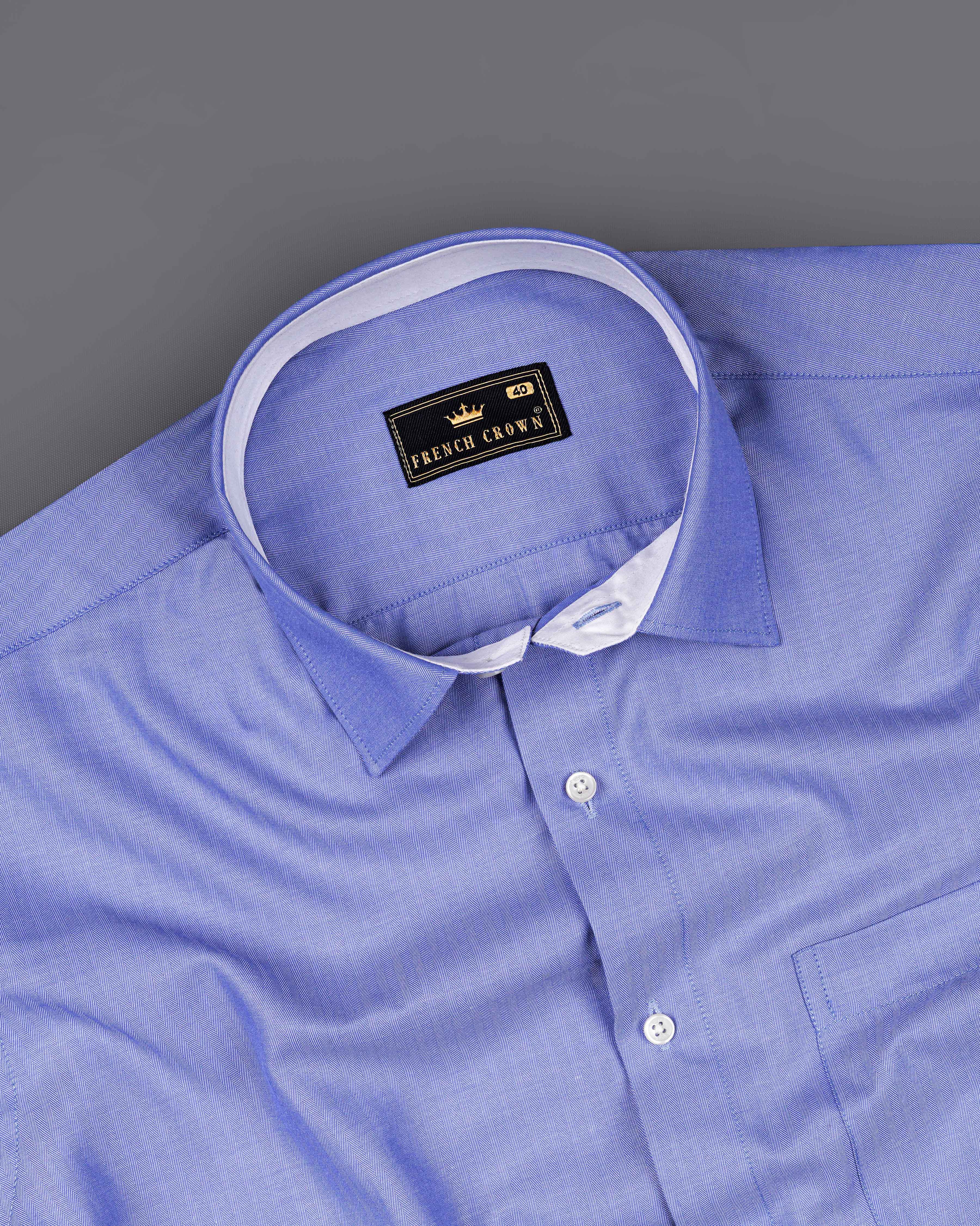 Periwinkle Blue Herringbone Premium Cotton Shirt 8363-CP-38, 8363-CP-H-38, 8363-CP-39, 8363-CP-H-39, 8363-CP-40, 8363-CP-H-40, 8363-CP-42, 8363-CP-H-42, 8363-CP-44, 8363-CP-H-44, 8363-CP-46, 8363-CP-H-46, 8363-CP-48, 8363-CP-H-48, 8363-CP-50, 8363-CP-H-50, 8363-CP-52, 8363-CP-H-52