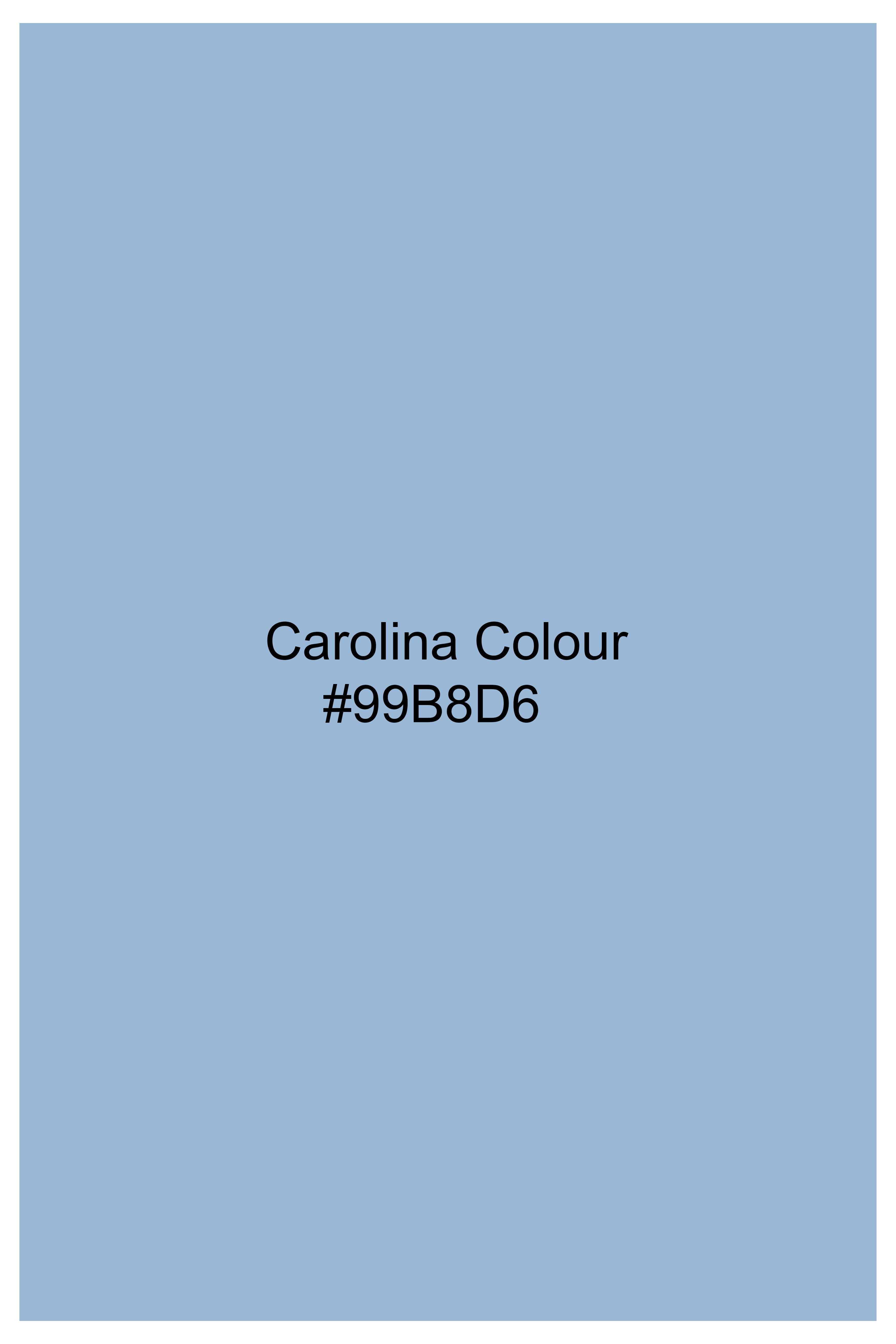 Carolina Blue Hand Painted Herringbone Designer Shirt