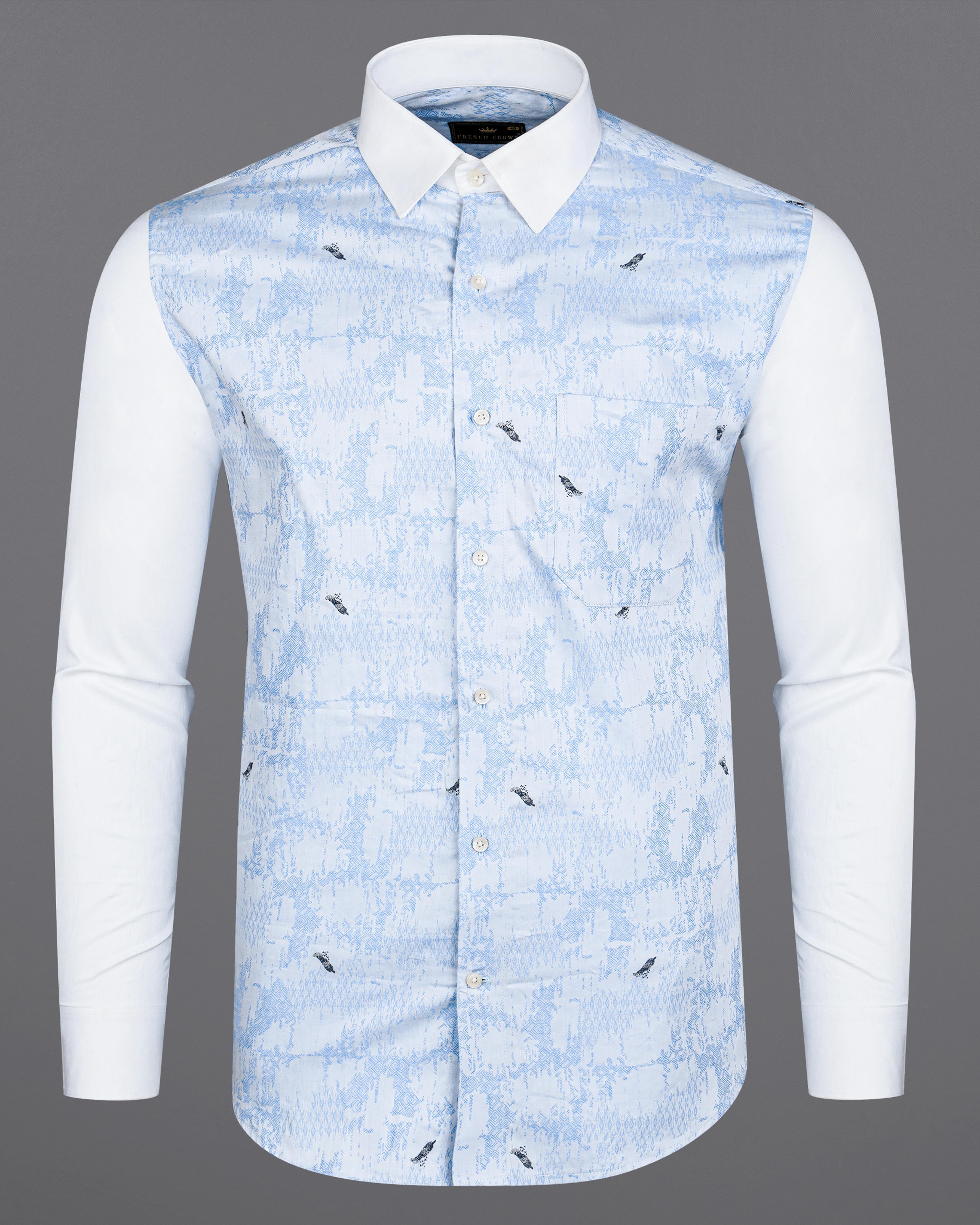 Bright White with Glacier Blue Jacquard Textured Premium Giza Cotton Designer Shirt 8395-P81-38, 8395-P81-H-38, 8395-P81-39,8395-P81-H-39, 8395-P81-40, 8395-P81-H-40, 8395-P81-42, 8395-P81-H-42, 8395-P81-44, 8395-P81-H-44, 8395-P81-46, 8395-P81-H-46, 8395-P81-48, 8395-P81-H-48, 8395-P81-50, 8395-P81-H-50, 8395-P81-52, 8395-P81-H-52