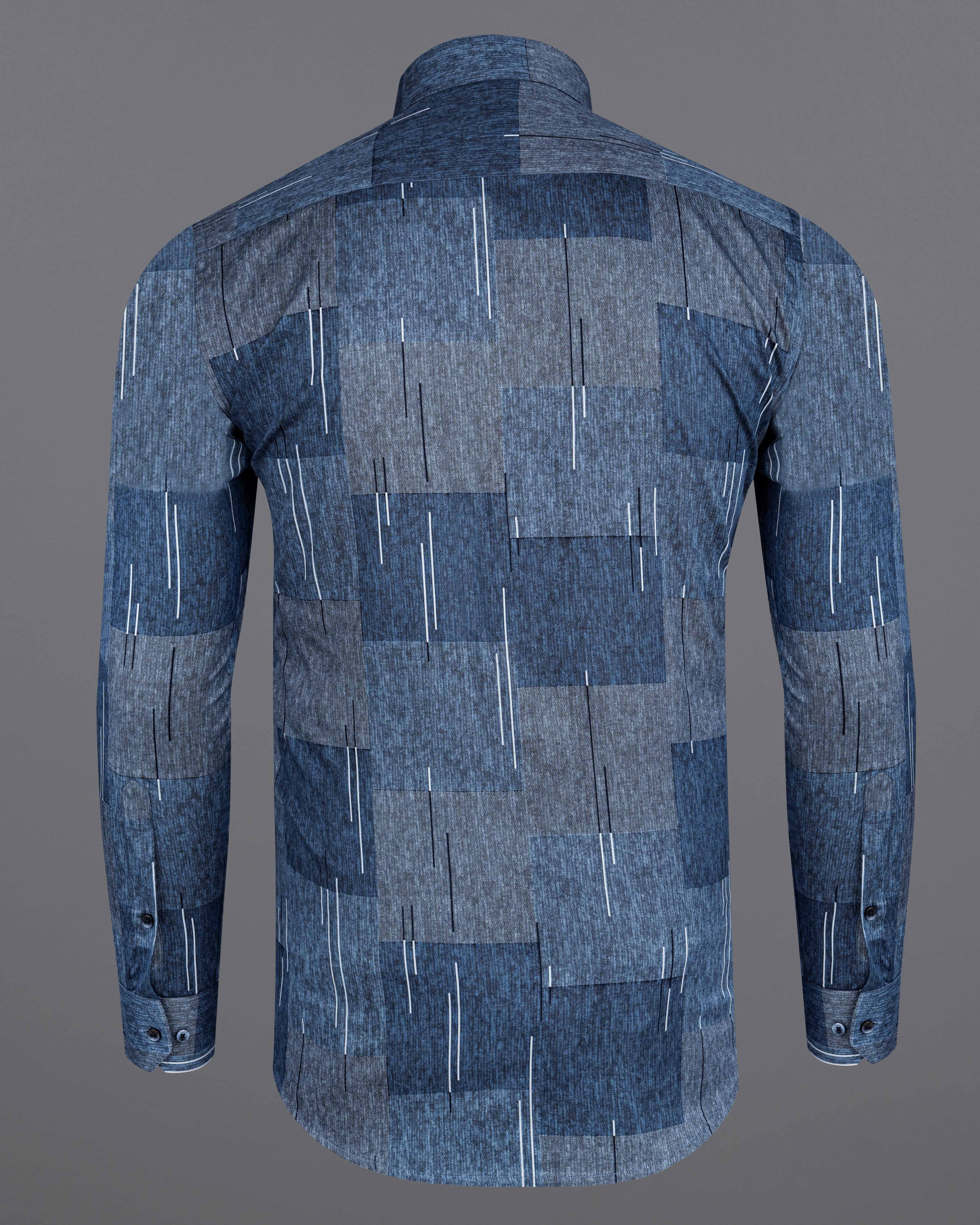 Slate Gray with Chambray Blue Box Printed Super Soft Premium Cotton Shirt 8403-BLE-38, 8403-BLE-H-38, 8403-BLE-39,8403-BLE-H-39, 8403-BLE-40, 8403-BLE-H-40, 8403-BLE-42, 8403-BLE-H-42, 8403-BLE-44, 8403-BLE-H-44, 8403-BLE-46, 8403-BLE-H-46, 8403-BLE-48, 8403-BLE-H-48, 8403-BLE-50, 8403-BLE-H-50, 8403-BLE-52, 8403-BLE-H-52