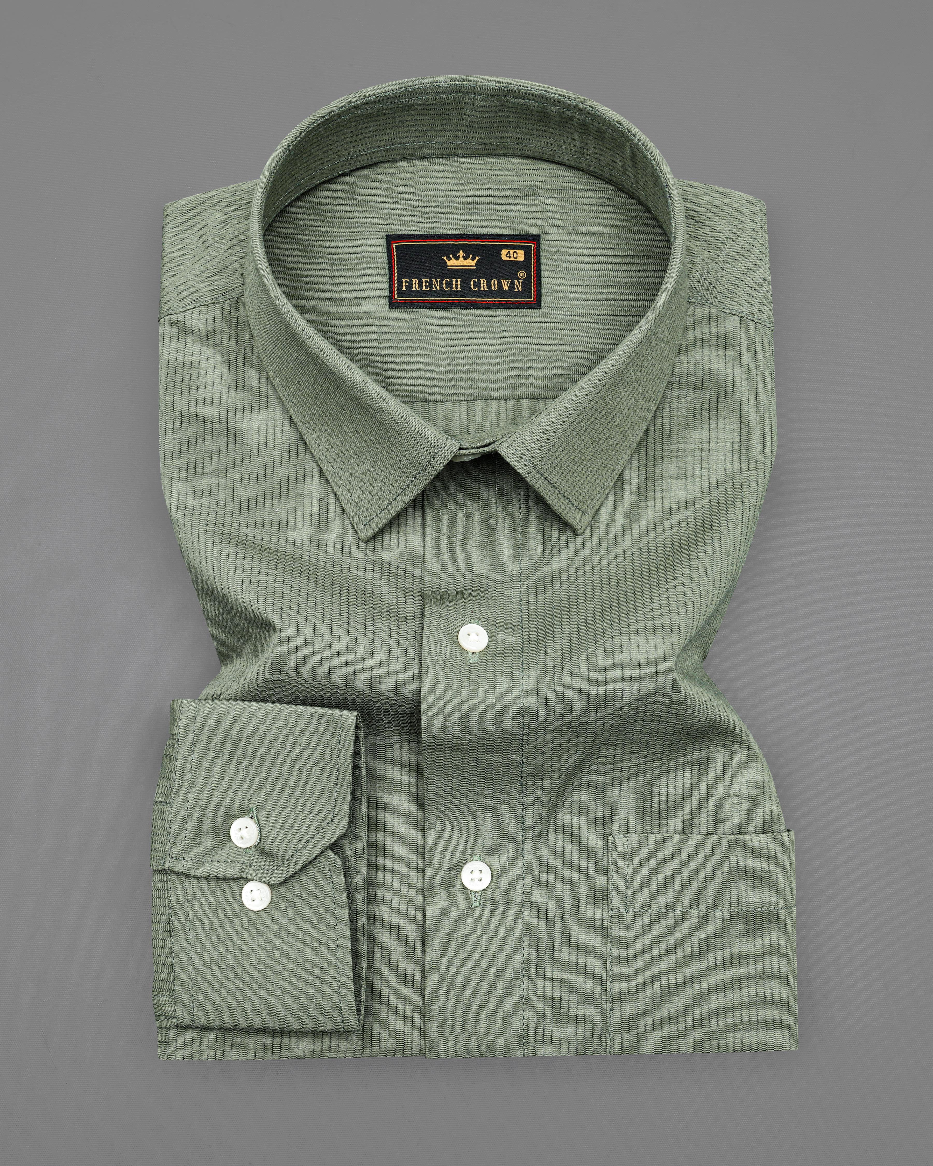 Oyster Green Striped Dobby Textured Premium Giza Cotton Shirt 8413-38, 8413-H-38, 8413-39,8413-H-39, 8413-40, 8413-H-40, 8413-42, 8413-H-42, 8413-44, 8413-H-44, 8413-46, 8413-H-46, 8413-48, 8413-H-48, 8413-50, 8413-H-50, 8413-52, 8413-H-52