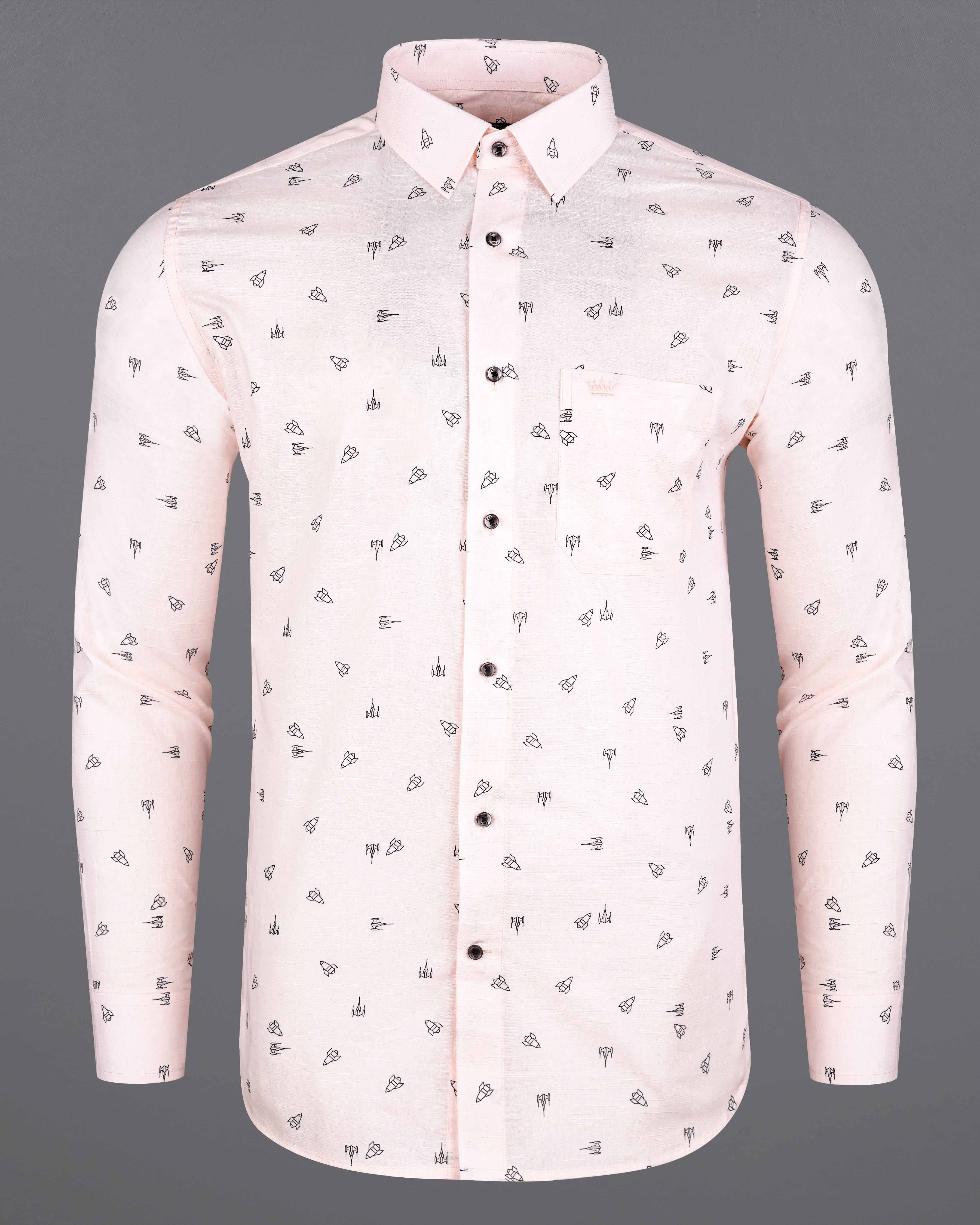 Fantasy Cream Rocket Printed Chambray Shirt 8415-BLK-38, 8415-BLK-H-38, 8415-BLK-39,8415-BLK-H-39, 8415-BLK-40, 8415-BLK-H-40, 8415-BLK-42, 8415-BLK-H-42, 8415-BLK-44, 8415-BLK-H-44, 8415-BLK-46, 8415-BLK-H-46, 8415-BLK-48, 8415-BLK-H-48, 8415-BLK-50, 8415-BLK-H-50, 8415-BLK-52, 8415-BLK-H-52