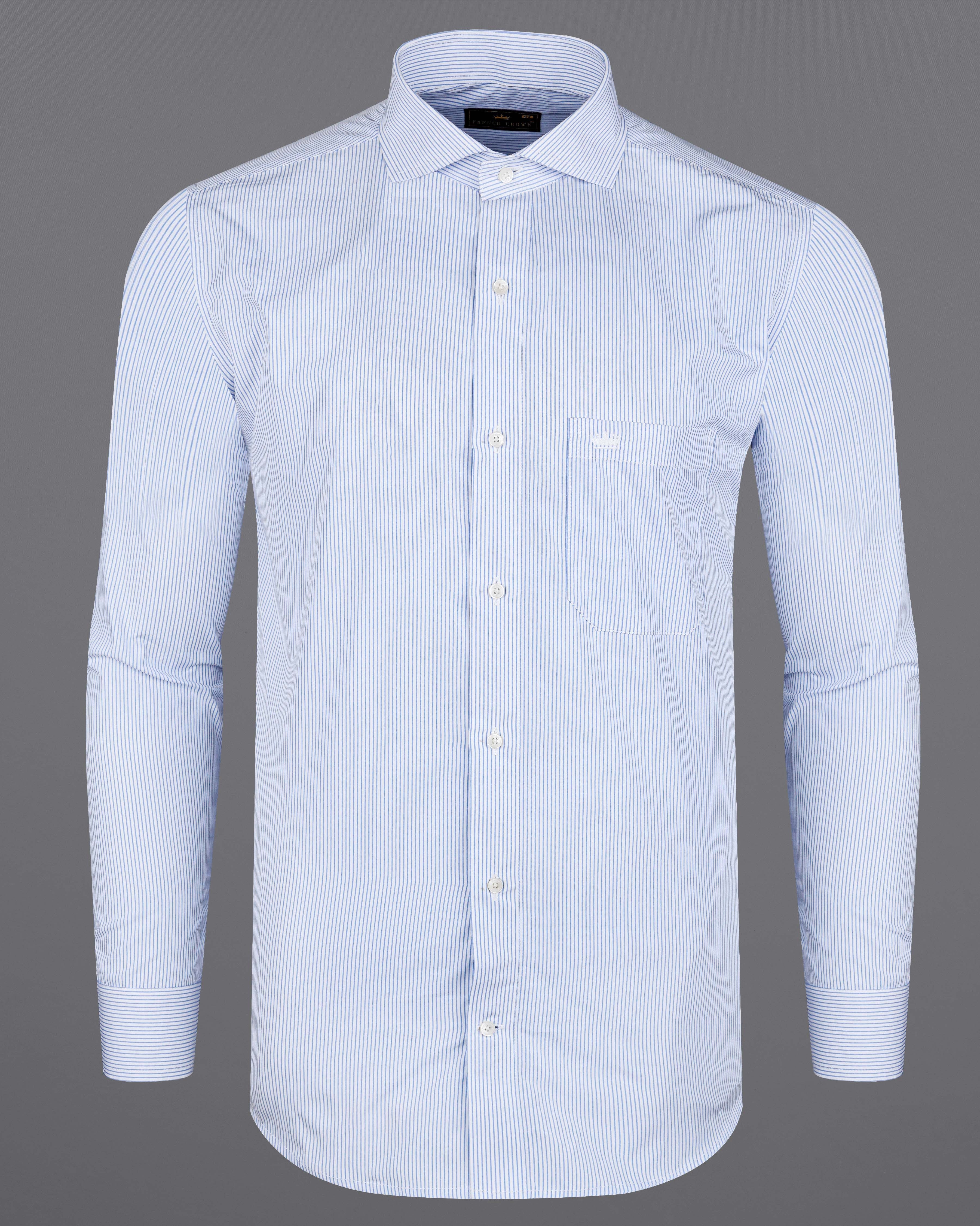 Bright White with Casper Blue Striped Premium Cotton Shirt 8420-CA-38, 8420-CA-H-38, 8420-CA-39,8420-CA-H-39, 8420-CA-40, 8420-CA-H-40, 8420-CA-42, 8420-CA-H-42, 8420-CA-44, 8420-CA-H-44, 8420-CA-46, 8420-CA-H-46, 8420-CA-48, 8420-CA-H-48, 8420-CA-50, 8420-CA-H-50, 8420-CA-52, 8420-CA-H-52