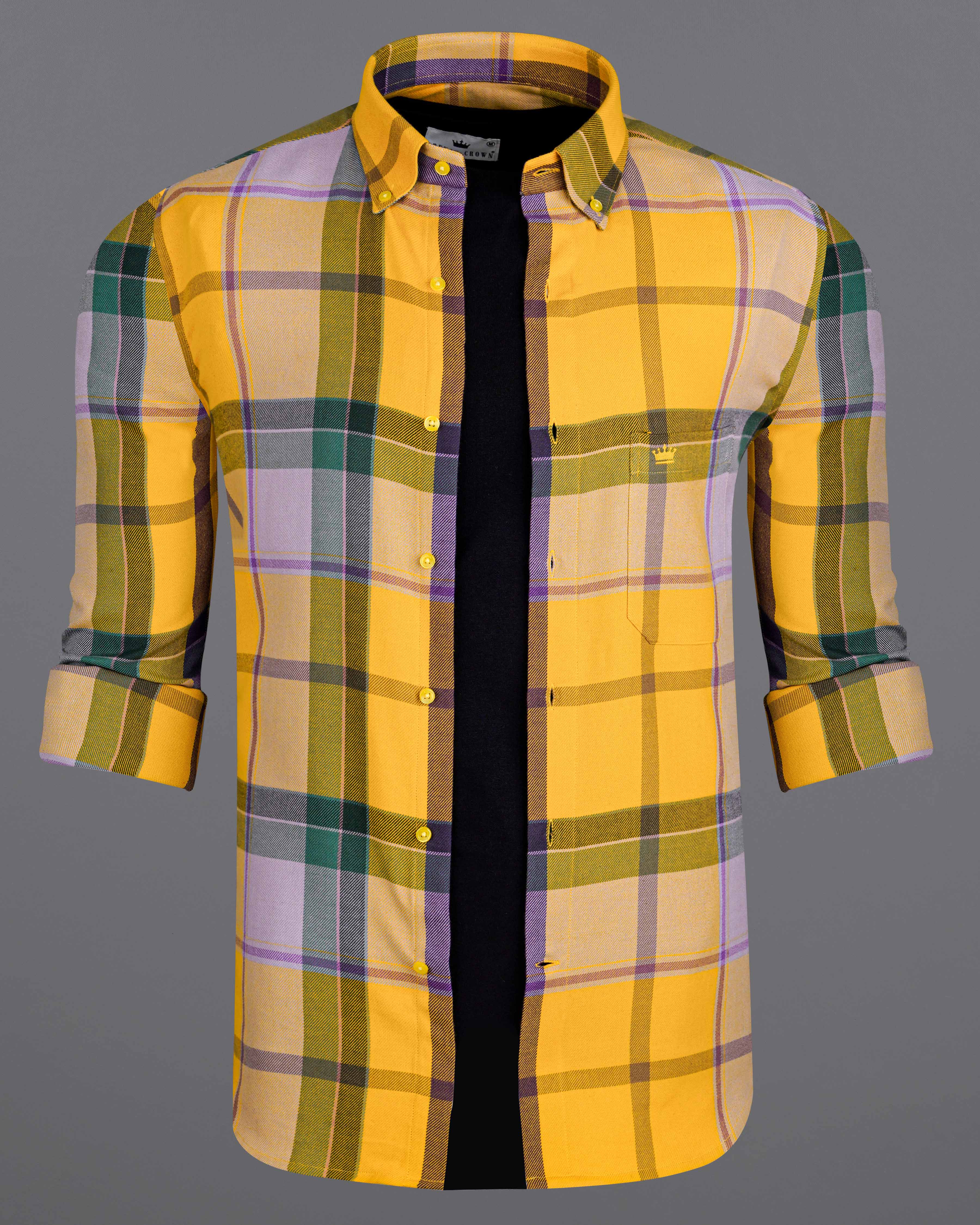 Squash Yellow with Fuchsia Purple and Spruce Green Plaid Flannel Overshirt  8441-BD-YL-38, 8441-BD-YL-H-38,8441-BD-YL-39,8441-BD-YL-H-39,8441-BD-YL-40,8441-BD-YL-H-40,8441-BD-YL-42,8441-BD-YL-H-42,8441-BD-YL-44,8441-BD-YL-H-44,8441-BD-YL-46,8441-BD-YL-H-46,8441-BD-YL-48,8441-BD-YL-H-48,8441-BD-YL-50,8441-BD-YL-H-50,8441-BD-YL-52,8441-BD-YL-H-52