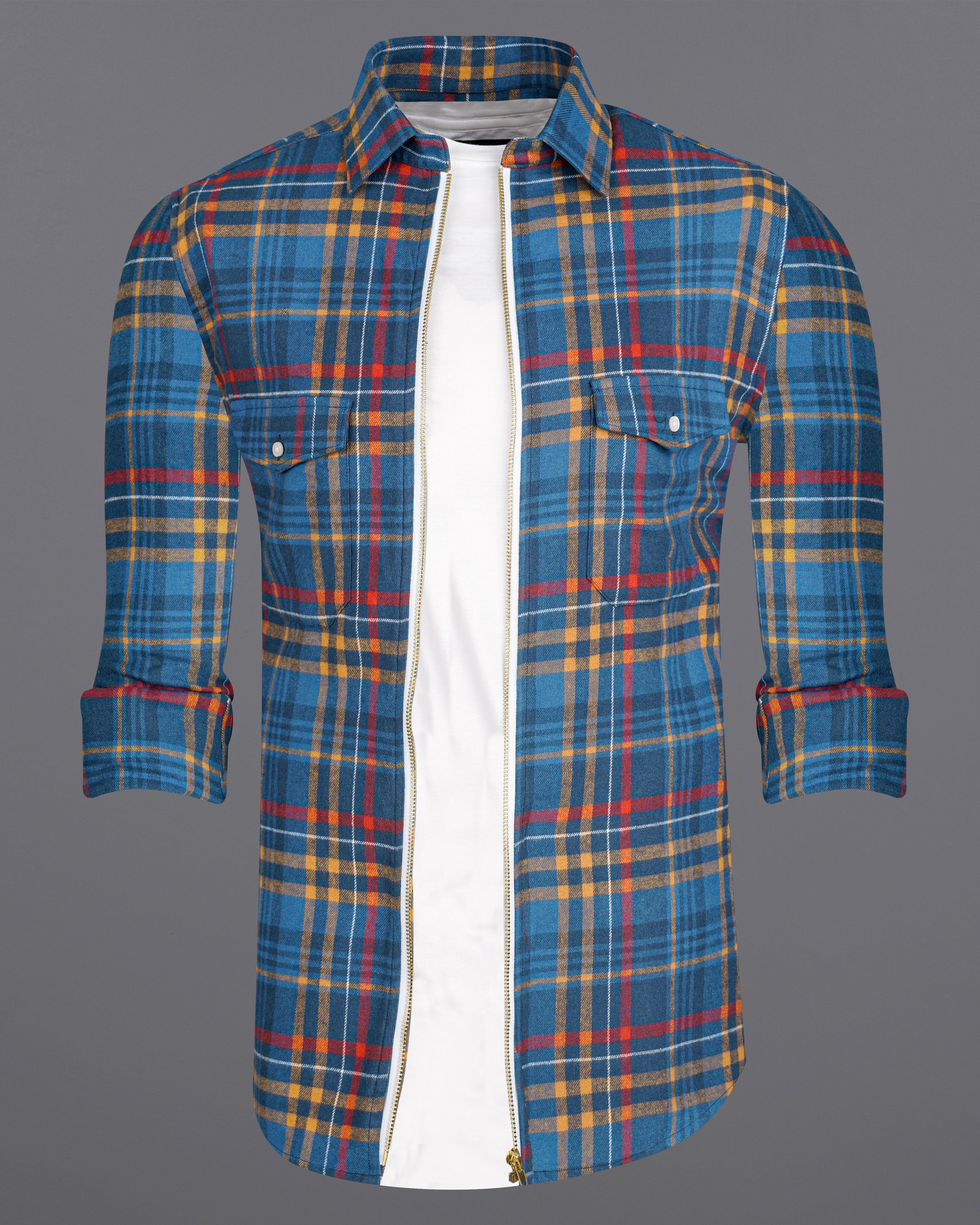 Marino Blue with Persian Yellow and Stiletto Red Plaid Flannel Designer Overshirt with Zipper Closure 8445-OS-FP-38,8445-OS-FP-H-38,8445-OS-FP-39,8445-OS-FP-H-39,8445-OS-FP-40,8445-OS-FP-H-40,8445-OS-FP-42,8445-OS-FP-H-42,8445-OS-FP-44,8445-OS-FP-H-44,8445-OS-FP-46,8445-OS-FP-H-46,8445-OS-FP-48,8445-OS-FP-H-48,8445-OS-FP-50,8445-OS-FP-H-50,8445-OS-FP-52,8445-OS-FP-H-52