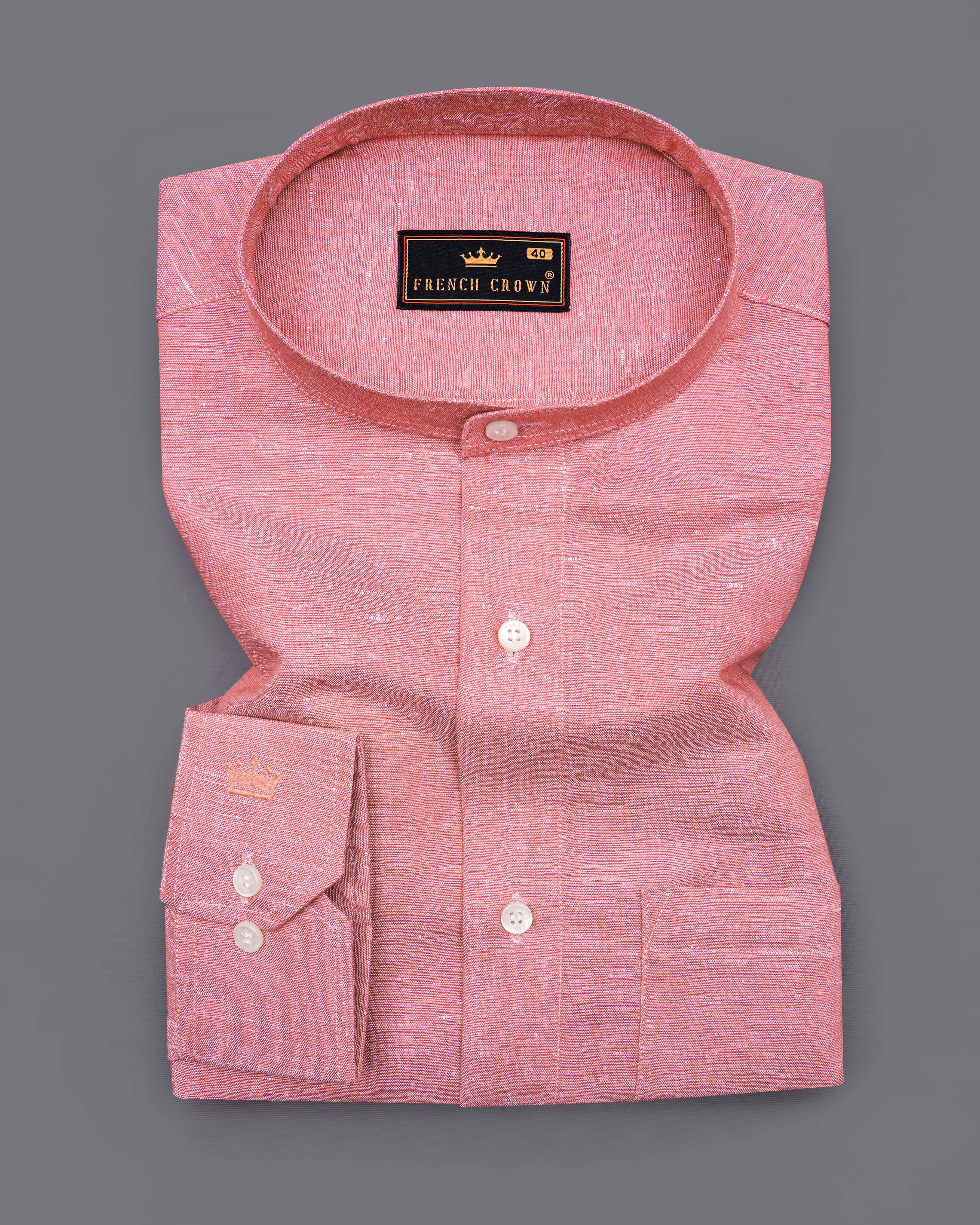 Sherbet Pink Luxurious Linen Shirt 8458-M-38,8458-M-H-38,8458-M-39,8458-M-H-39,8458-M-40,8458-M-H-40,8458-M-42,8458-M-H-42,8458-M-44,8458-M-H-44,8458-M-46,8458-M-H-46,8458-M-48,8458-M-H-48,8458-M-50,8458-M-H-50,8458-M-52,8458-M-H-52