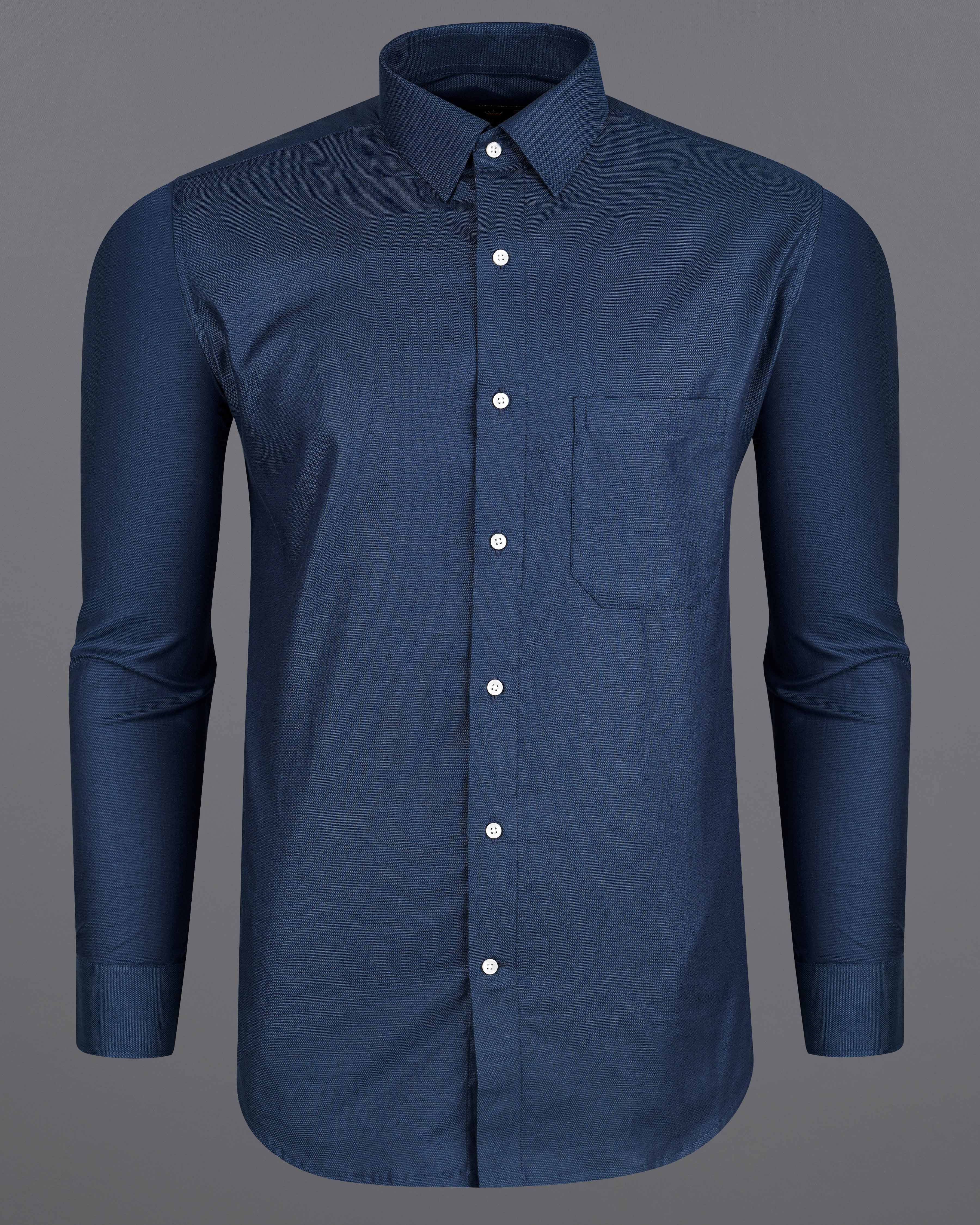 Cloud Burst Navy Blue Dobby Textured Premium Giza Cotton Shirt 8463-38,8463-H-38,8463-39,8463-H-39,8463-40,8463-H-40,8463-42,8463-H-42,8463-44,8463-H-44,8463-46,8463-H-46,8463-48,8463-H-48,8463-50,8463-H-50,8463-52,8463-H-52