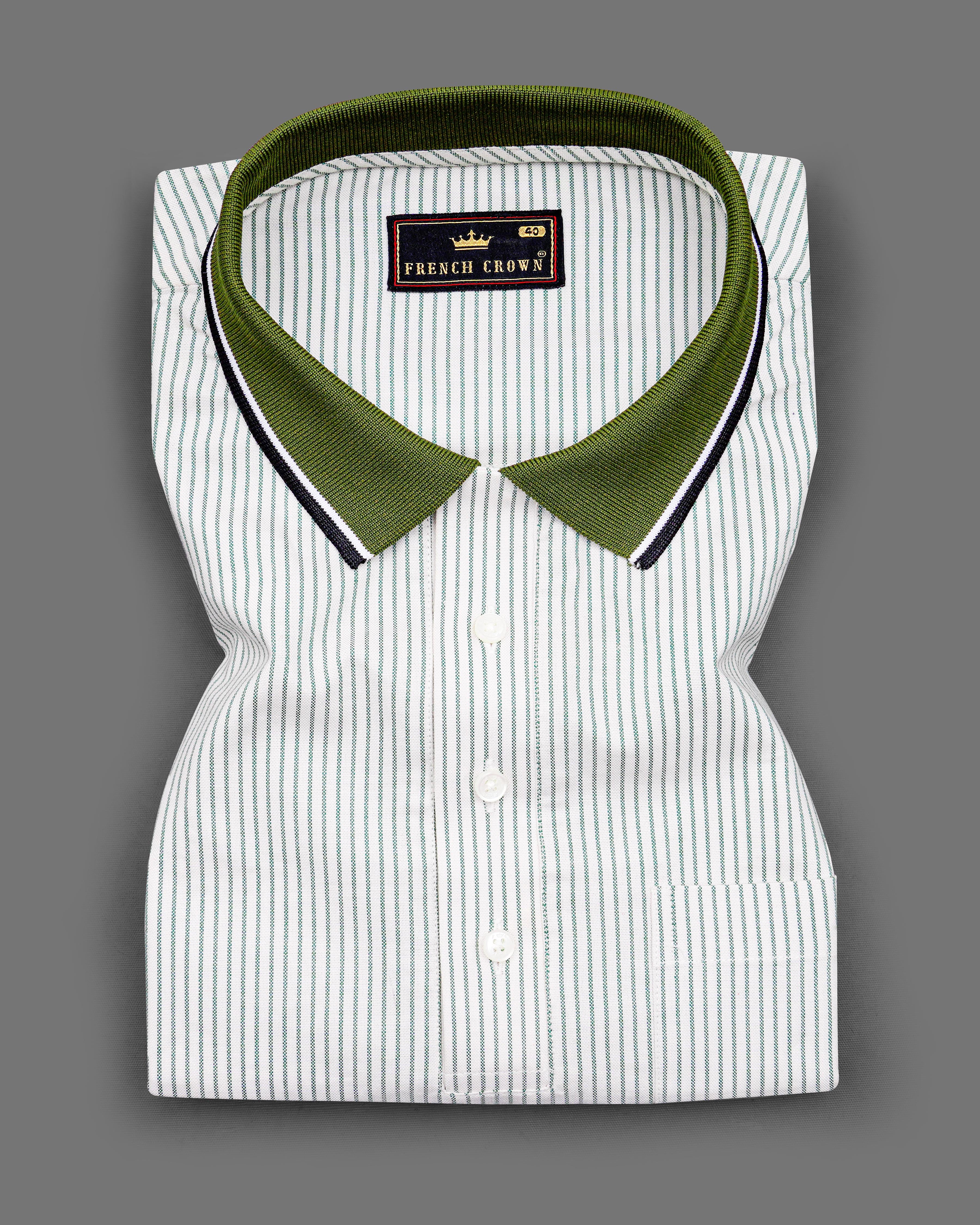 Bright White with Lunar Green Striped Royal Oxford Designer Polo Shirt 8475-PC-TS-38,8475-PC-TS-H-38,8475-PC-TS-39,8475-PC-TS-H-39,8475-PC-TS-40,8475-PC-TS-H-40,8475-PC-TS-42,8475-PC-TS-H-42,8475-PC-TS-44,8475-PC-TS-H-44,8475-PC-TS-46,8475-PC-TS-H-46,8475-PC-TS-48,8475-PC-TS-H-48,8475-PC-TS-50,8475-PC-TS-H-50,8475-PC-TS-52,8475-PC-TS-H-52