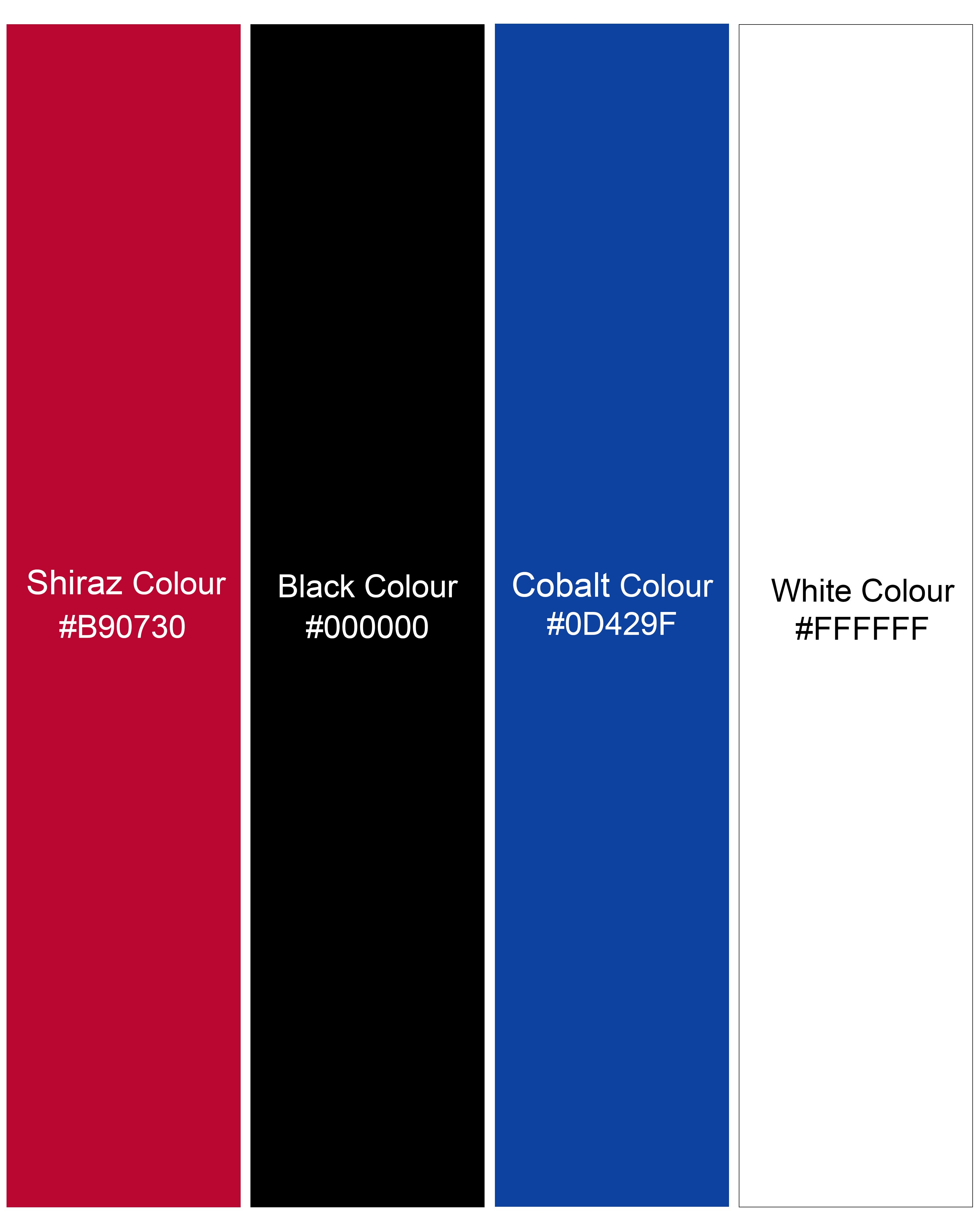 Shiraz Red and Black Plaid Premium Cotton Designer Polo Shirt