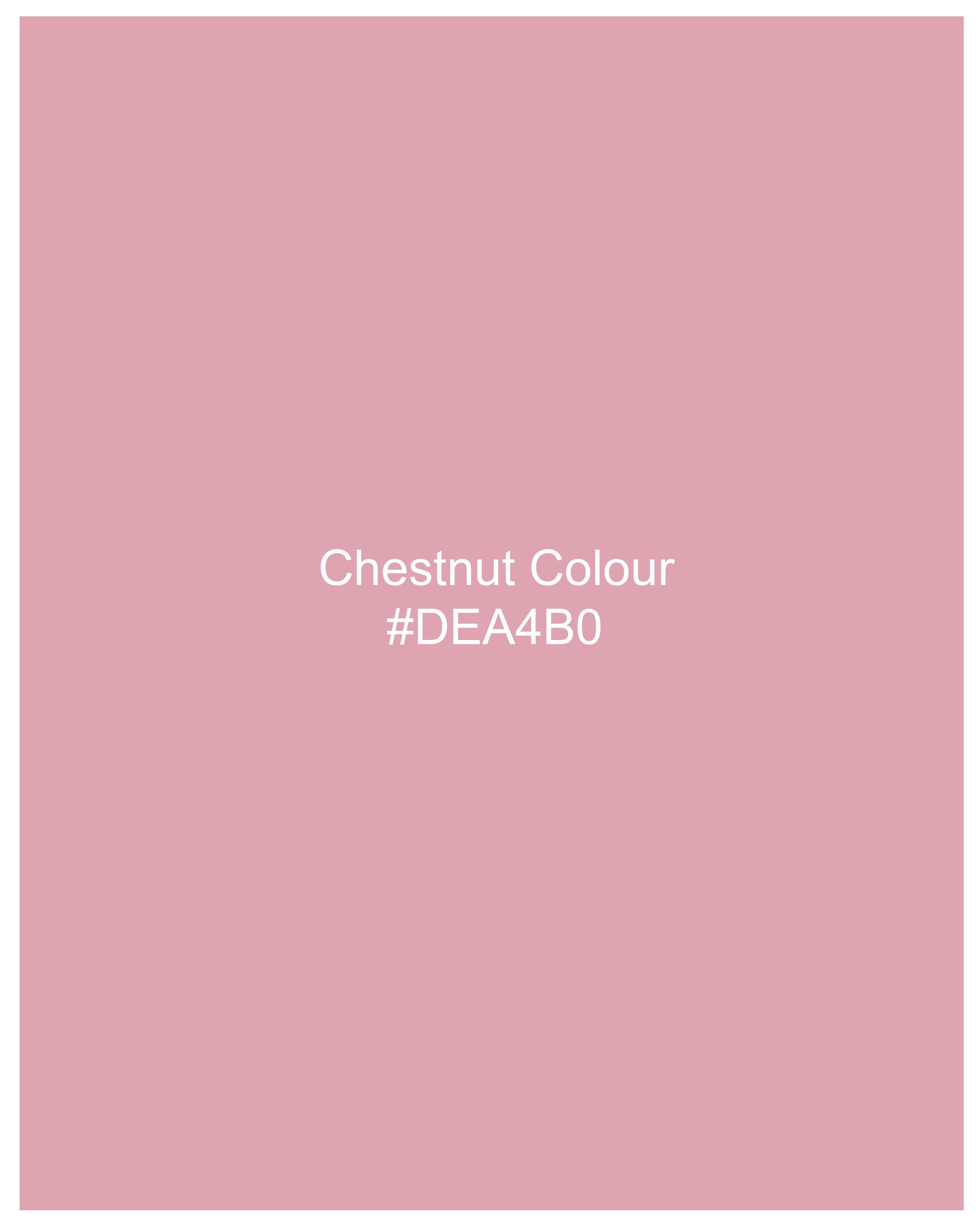 Chestnut Pink Embroidered Luxurious Linen Designer Shirt