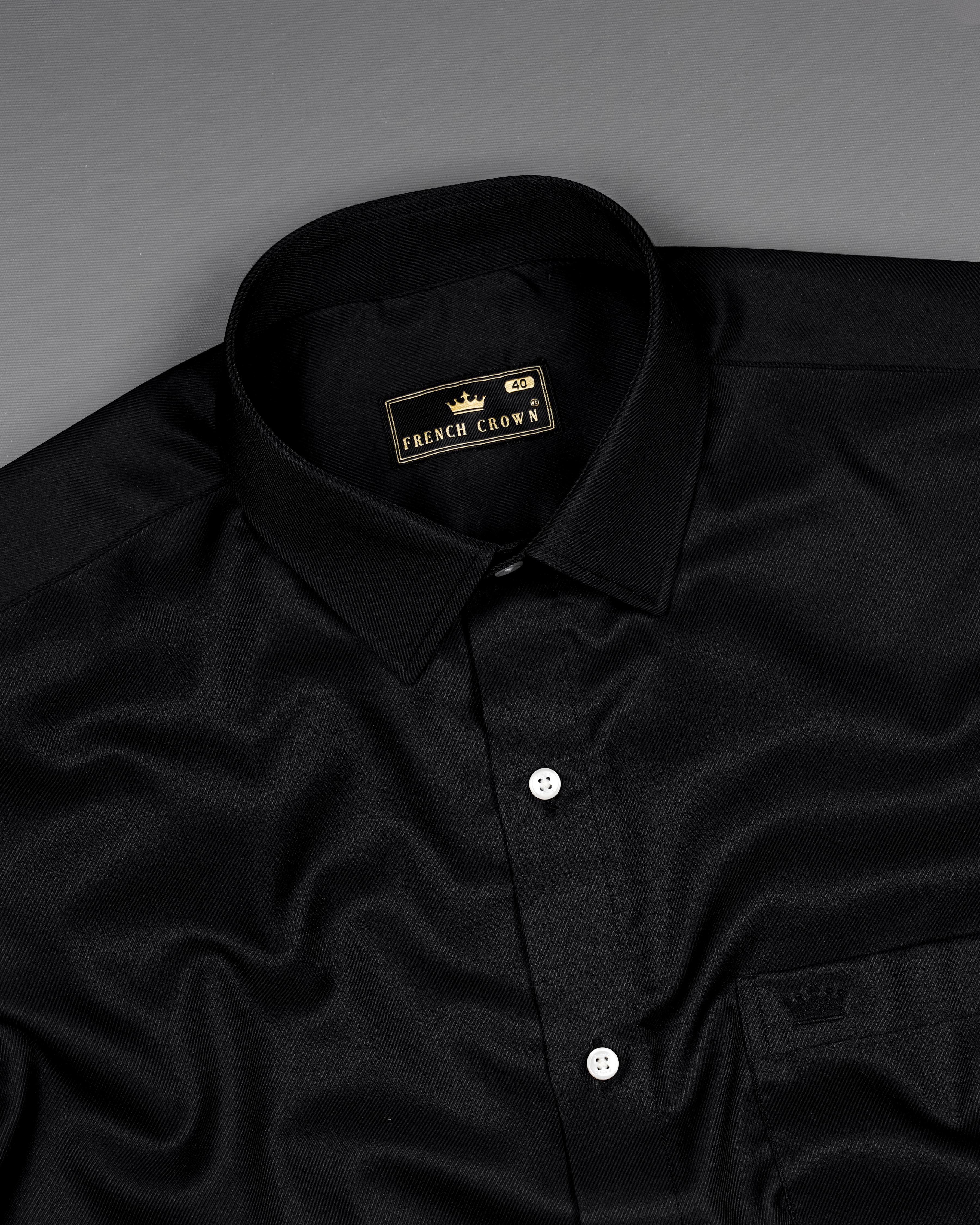 Jade Black Twill Premium Cotton Shirt 8519-38, 8519-H-38, 8519-39, 8519-H-39, 8519-40, 8519-H-40, 8519-42, 8519-H-42, 8519-44, 8519-H-44, 8519-46, 8519-H-46, 8519-48, 8519-H-48, 8519-50, 8519-H-50, 8519-52, 8519-H-52