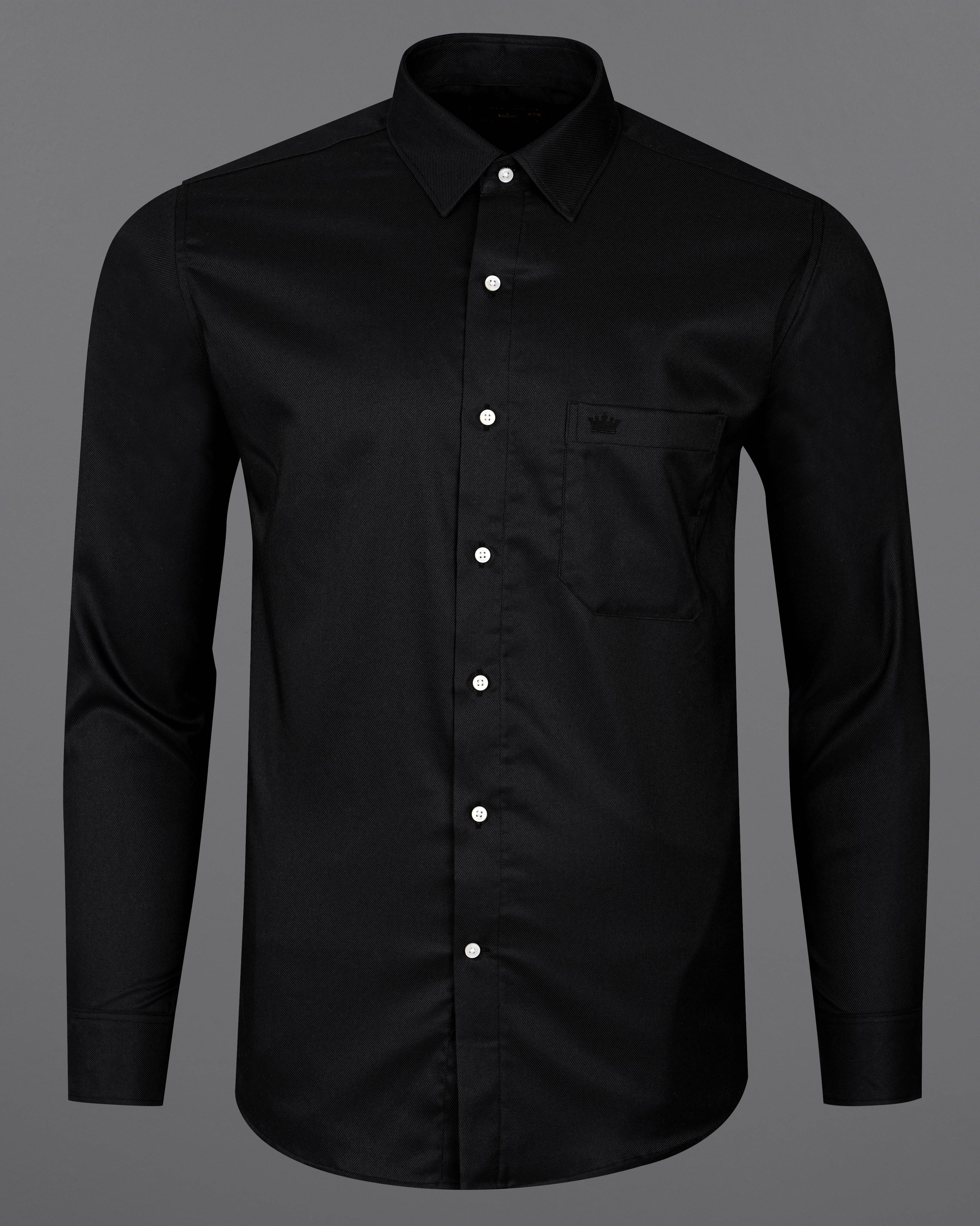 Jade Black Twill Premium Cotton Shirt 8519-38, 8519-H-38, 8519-39, 8519-H-39, 8519-40, 8519-H-40, 8519-42, 8519-H-42, 8519-44, 8519-H-44, 8519-46, 8519-H-46, 8519-48, 8519-H-48, 8519-50, 8519-H-50, 8519-52, 8519-H-52