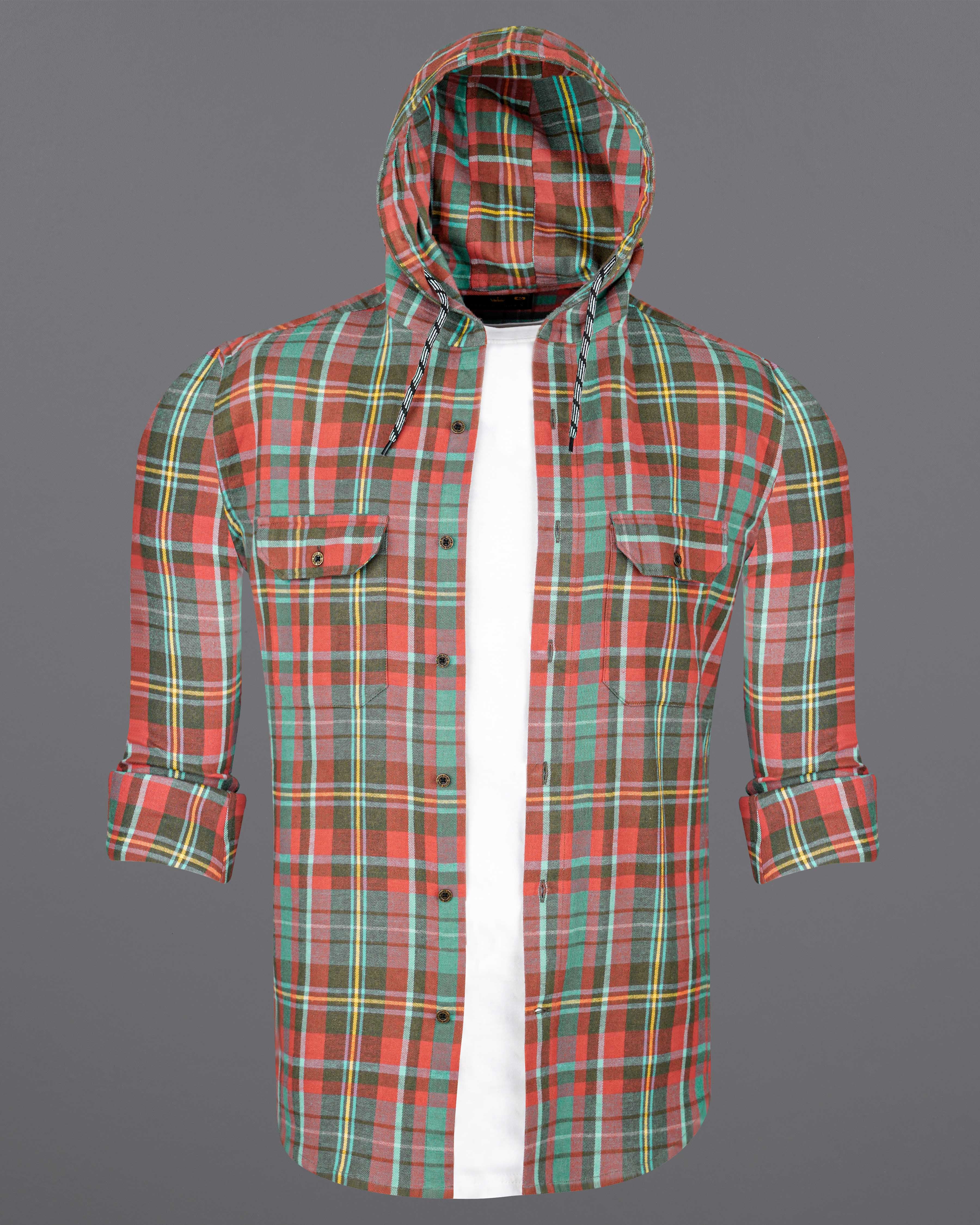 Valencia Red with Viridian Green Plaid Flannel Designer Bomber Jacket with Hoodie  8531-BJ19-38,8531-BJ19-H-38,8531-BJ19-389,8531-BJ19-389,8531-BJ19-40,8531-BJ19-H-40,8531-BJ19-402,8531-BJ19-402,8531-BJ19-404,8531-BJ19-404,8531-BJ19-406,8531-BJ19-406,8531-BJ19-408,8531-BJ19-408,8531-BJ19-50,8531-BJ19-H-50,8531-BJ19-502,8531-BJ19-502