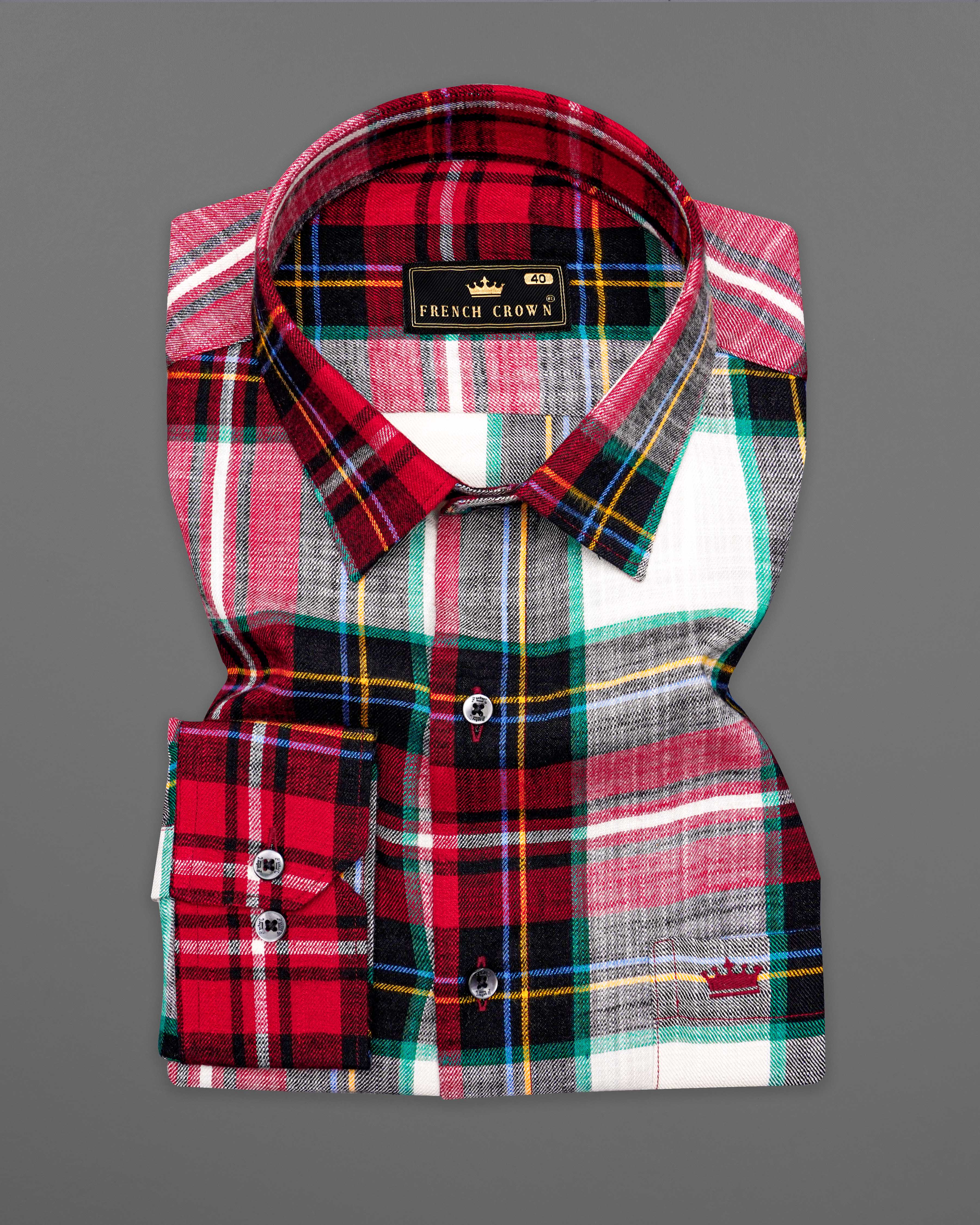 Firebrick Red With Jade Black and White Plaid Flannel Shirt 8538-BLK-38,8538-BLK-H-38,8538-BLK-39,8538-BLK-H-39,8538-BLK-40,8538-BLK-H-40,8538-BLK-42,8538-BLK-H-42,8538-BLK-44,8538-BLK-H-44,8538-BLK-46,8538-BLK-H-46,8538-BLK-48,8538-BLK-H-48,8538-BLK-50,8538-BLK-H-50,8538-BLK-52,8538-BLK-H-52
