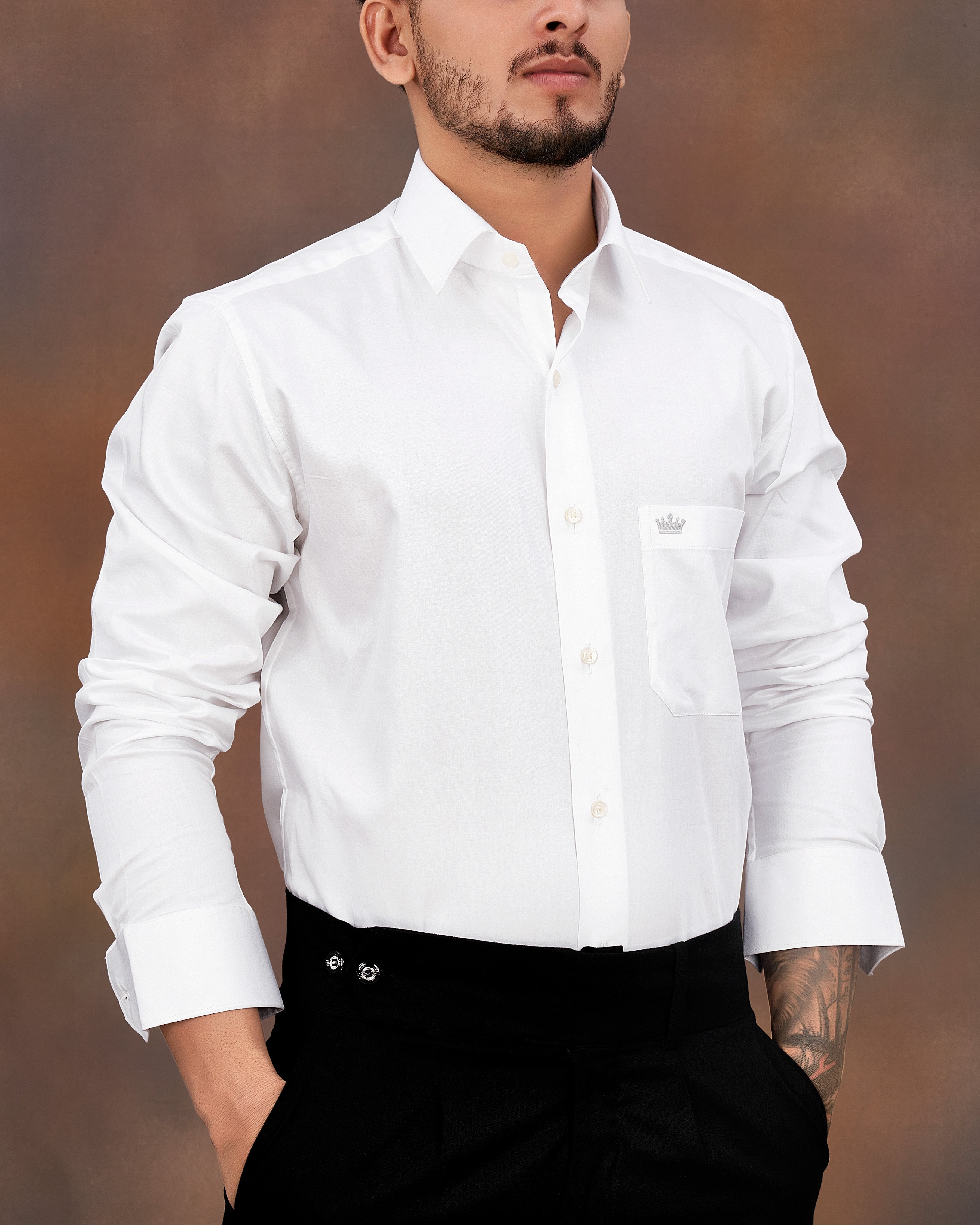 Bright White Super Soft Premium Cotton Stretchable Shirt 8573-38, 8573-H-38, 8573-39, 8573-H-39, 8573-40, 8573-H-40, 8573-42, 8573-H-42, 8573-44, 8573-H-44, 8573-46, 8573-H-46, 8573-48, 8573-H-48, 8573-50, 8573-H-50, 8573-52, 8573-H-52