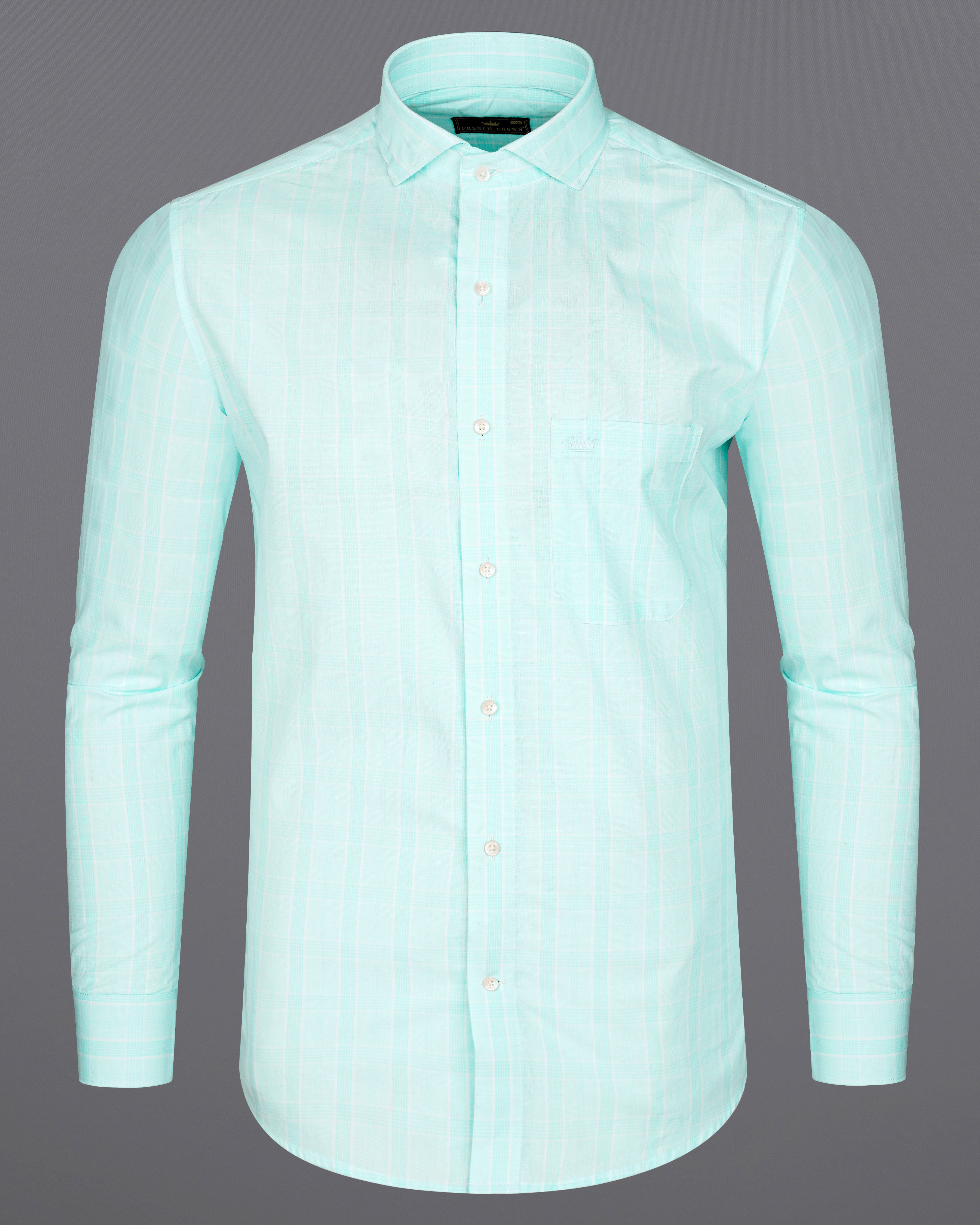 Iceberg Aqua Blue Striped Premium Cotton Shirt  8597-CA-38,8597-CA-H-38,8597-CA-39,8597-CA-H-39,8597-CA-40,8597-CA-H-40,8597-CA-42,8597-CA-H-42,8597-CA-44,8597-CA-H-44,8597-CA-46,8597-CA-H-46,8597-CA-48,8597-CA-H-48,8597-CA-50,8597-CA-H-50,8597-CA-52,8597-CA-H-52