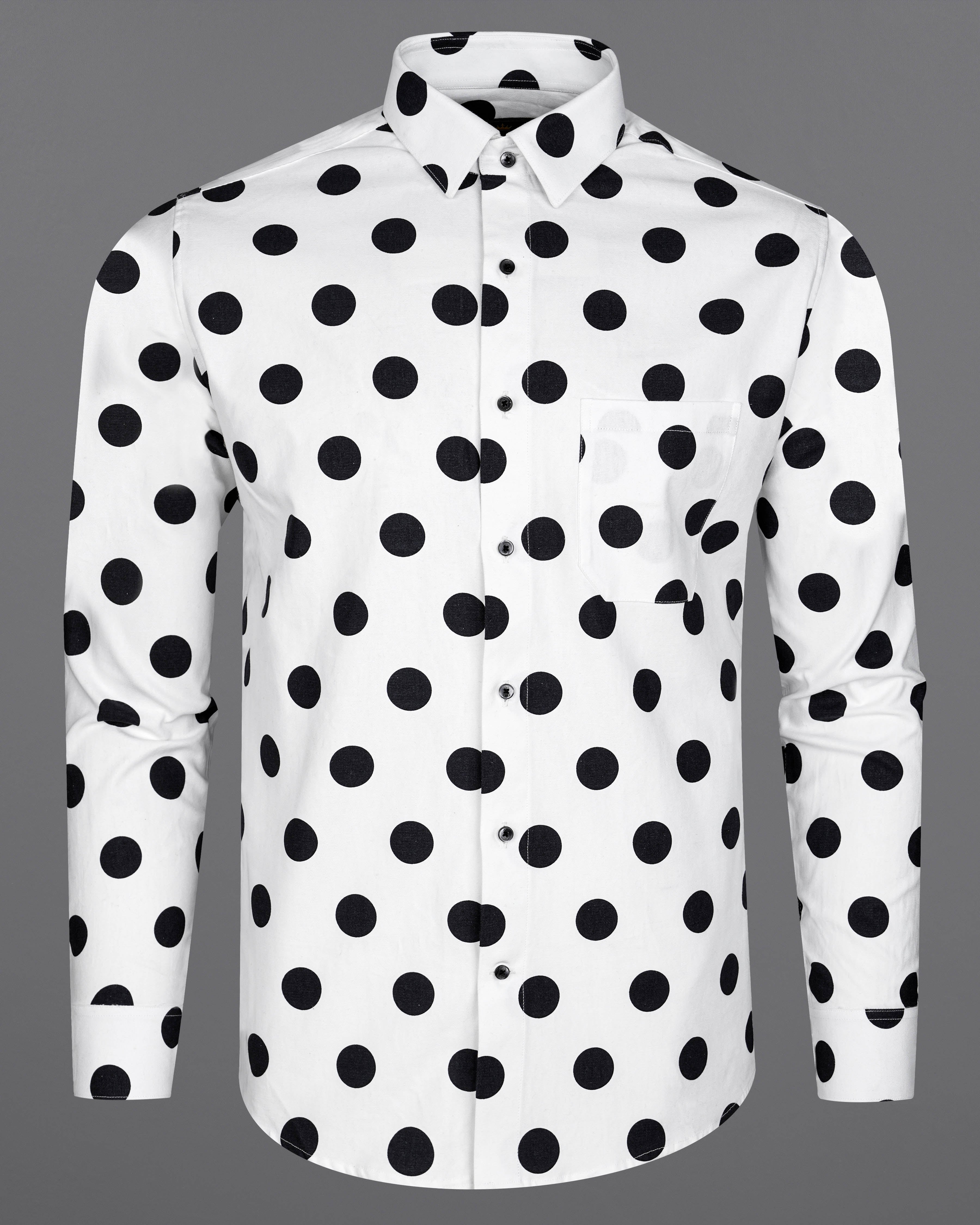 Bright White Polka Dotted Royal Oxford Shirt  8621-BLK-38,8621-BLK-H-38,8621-BLK-39,8621-BLK-H-39,8621-BLK-40,8621-BLK-H-40,8621-BLK-42,8621-BLK-H-42,8621-BLK-44,8621-BLK-H-44,8621-BLK-46,8621-BLK-H-46,8621-BLK-48,8621-BLK-H-48,8621-BLK-50,8621-BLK-H-50,8621-BLK-52,8621-BLK-H-52