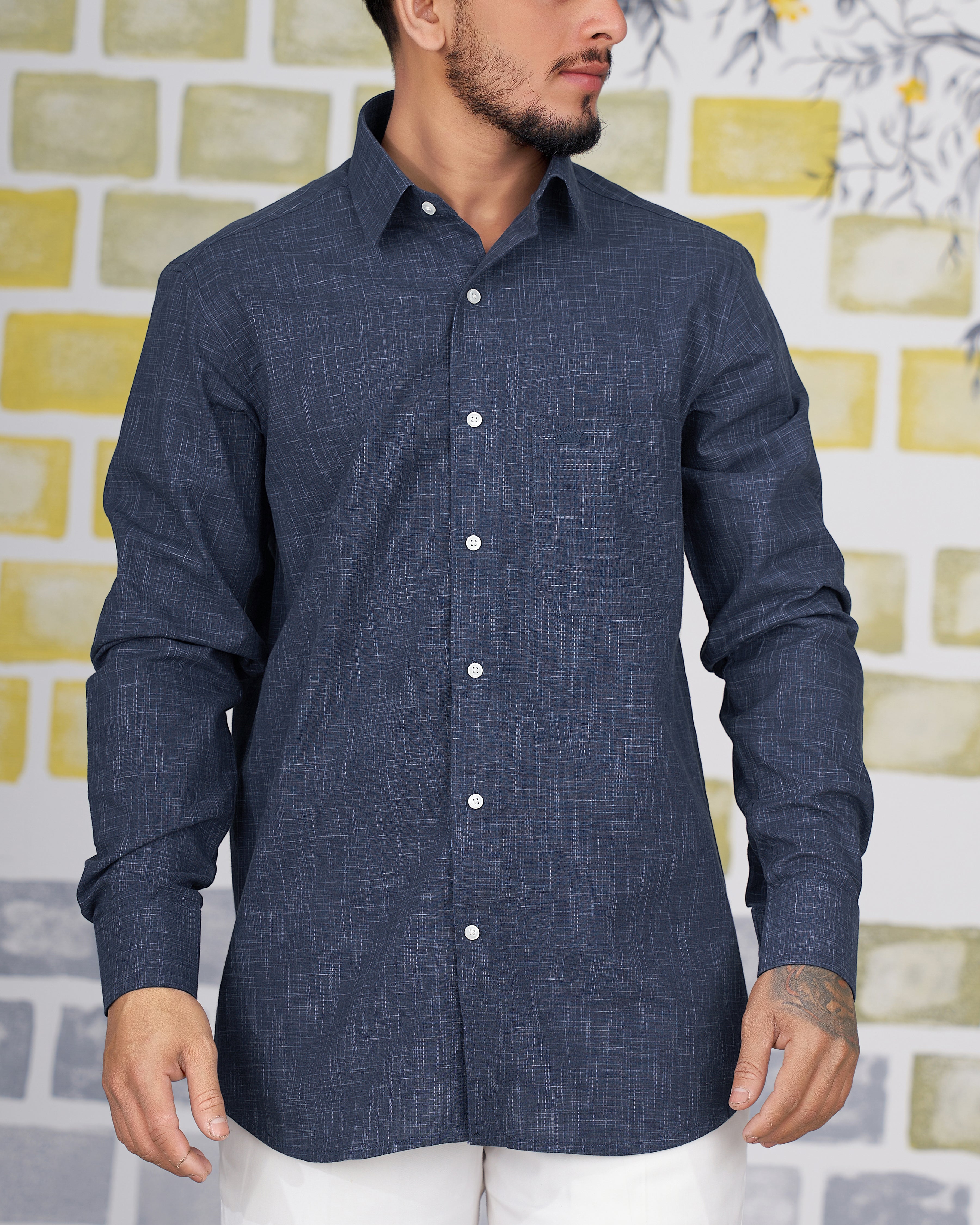 Ebony Clay Navy Blue Chambray Shirt