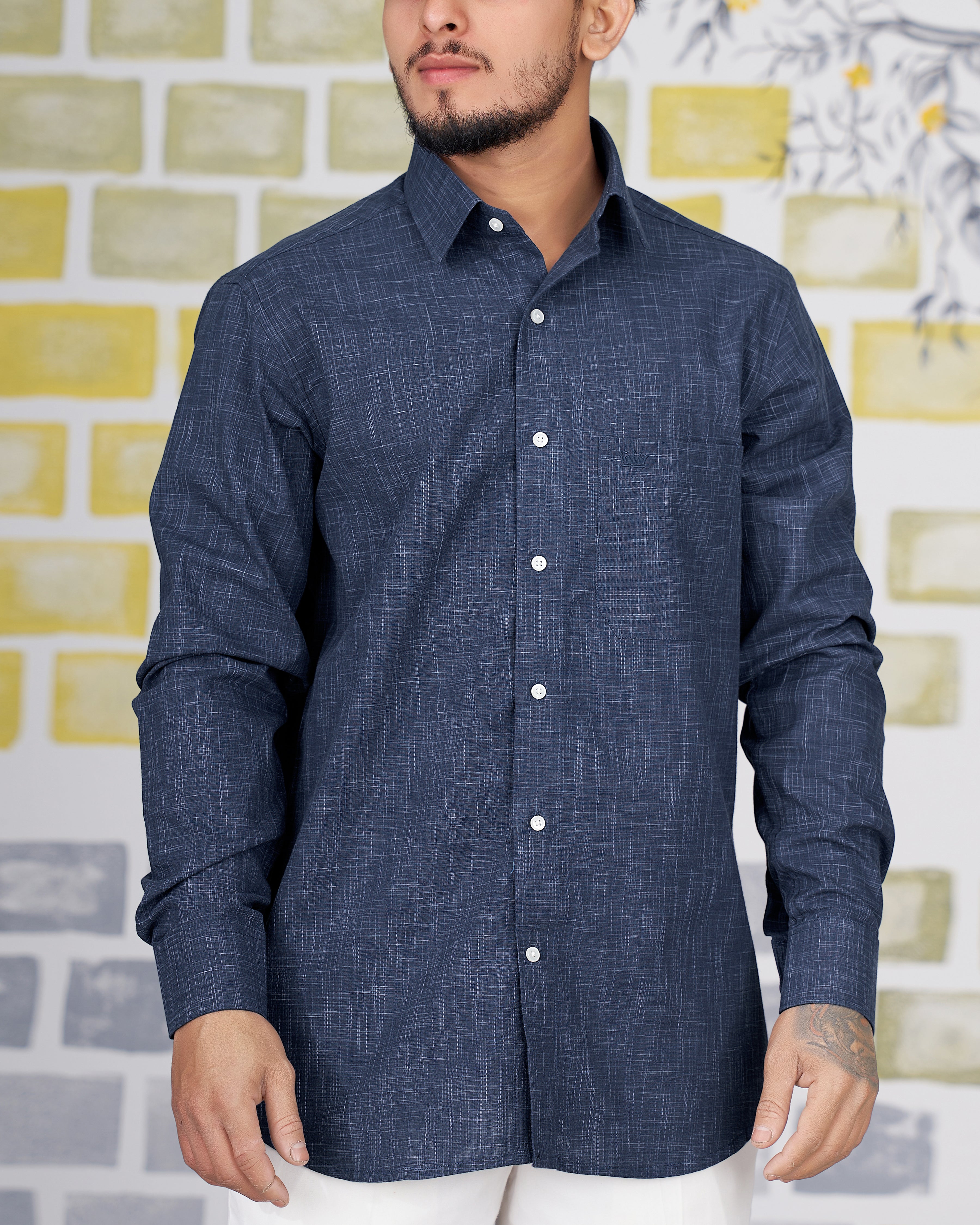 Ebony Clay Navy Blue Chambray Shirt