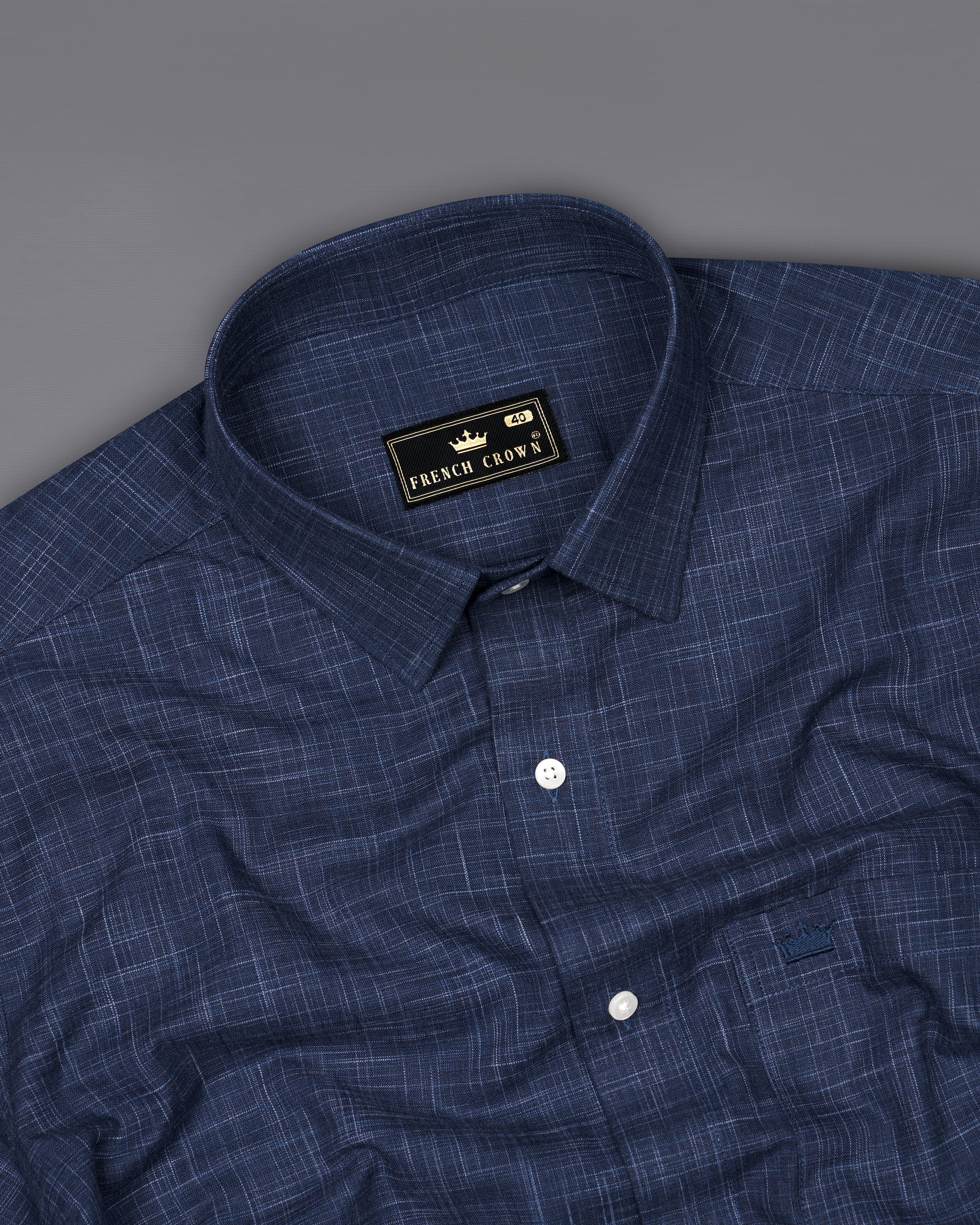 Ebony Clay Navy Blue Chambray Shirt  8660-38,8660-H-38,8660-39,8660-H-39,8660-40,8660-H-40,8660-42,8660-H-42,8660-44,8660-H-44,8660-46,8660-H-46,8660-48,8660-H-48,8660-50,8660-H-50,8660-52,8660-H-52