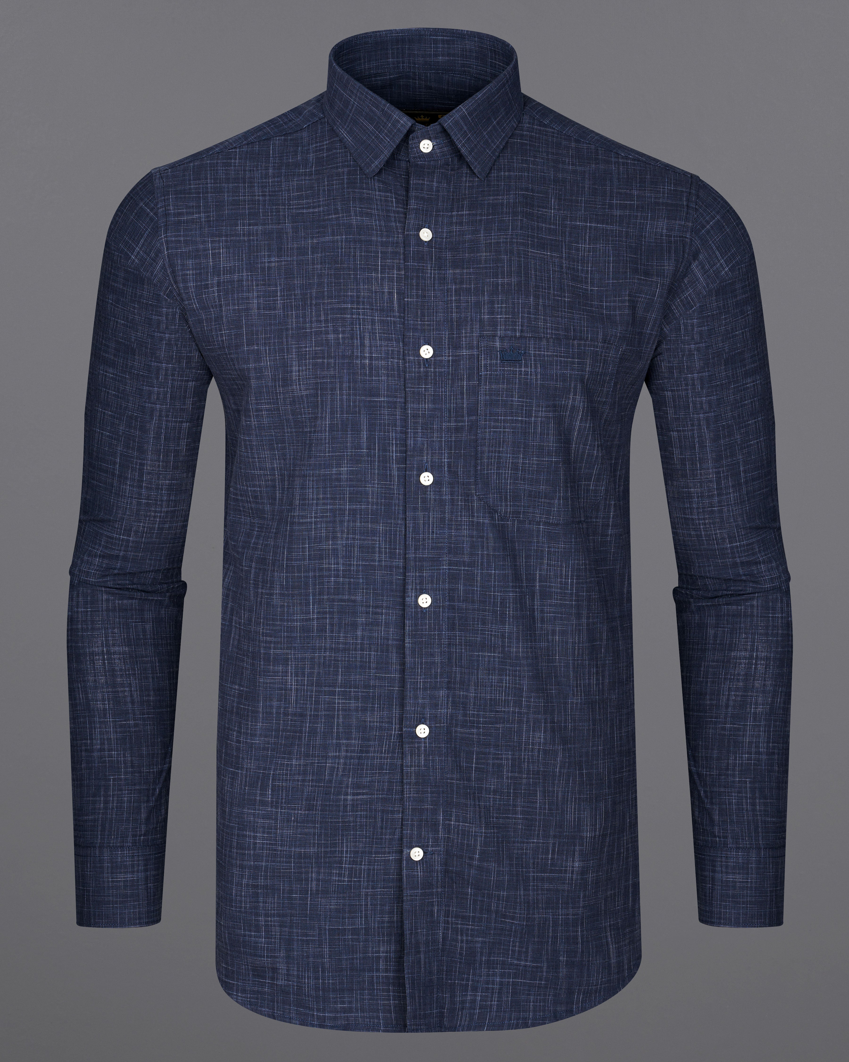 Ebony Clay Navy Blue Chambray Shirt  8660-38,8660-H-38,8660-39,8660-H-39,8660-40,8660-H-40,8660-42,8660-H-42,8660-44,8660-H-44,8660-46,8660-H-46,8660-48,8660-H-48,8660-50,8660-H-50,8660-52,8660-H-52