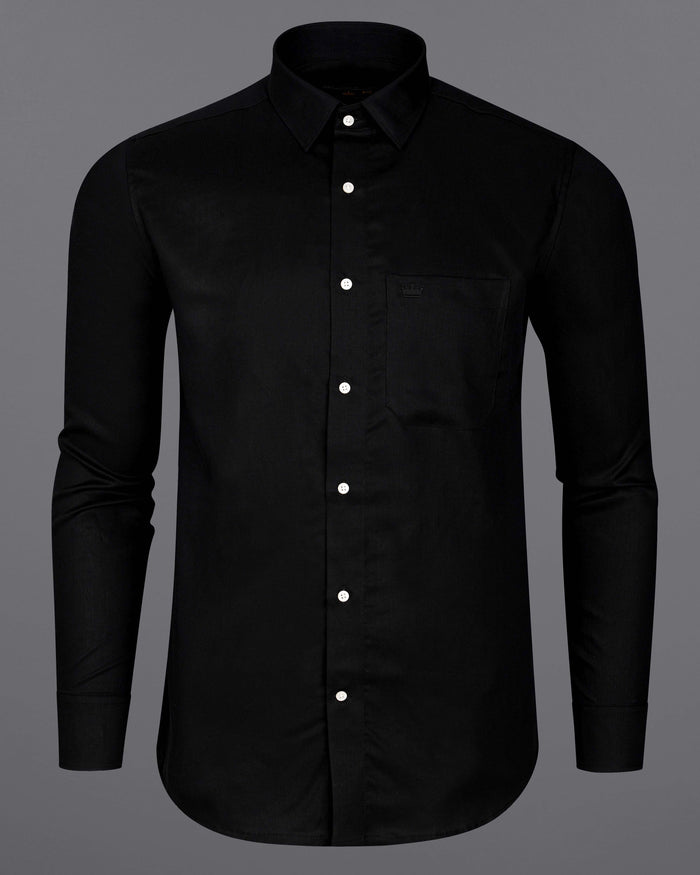 Jade Black Twill Premium Cotton Shirt