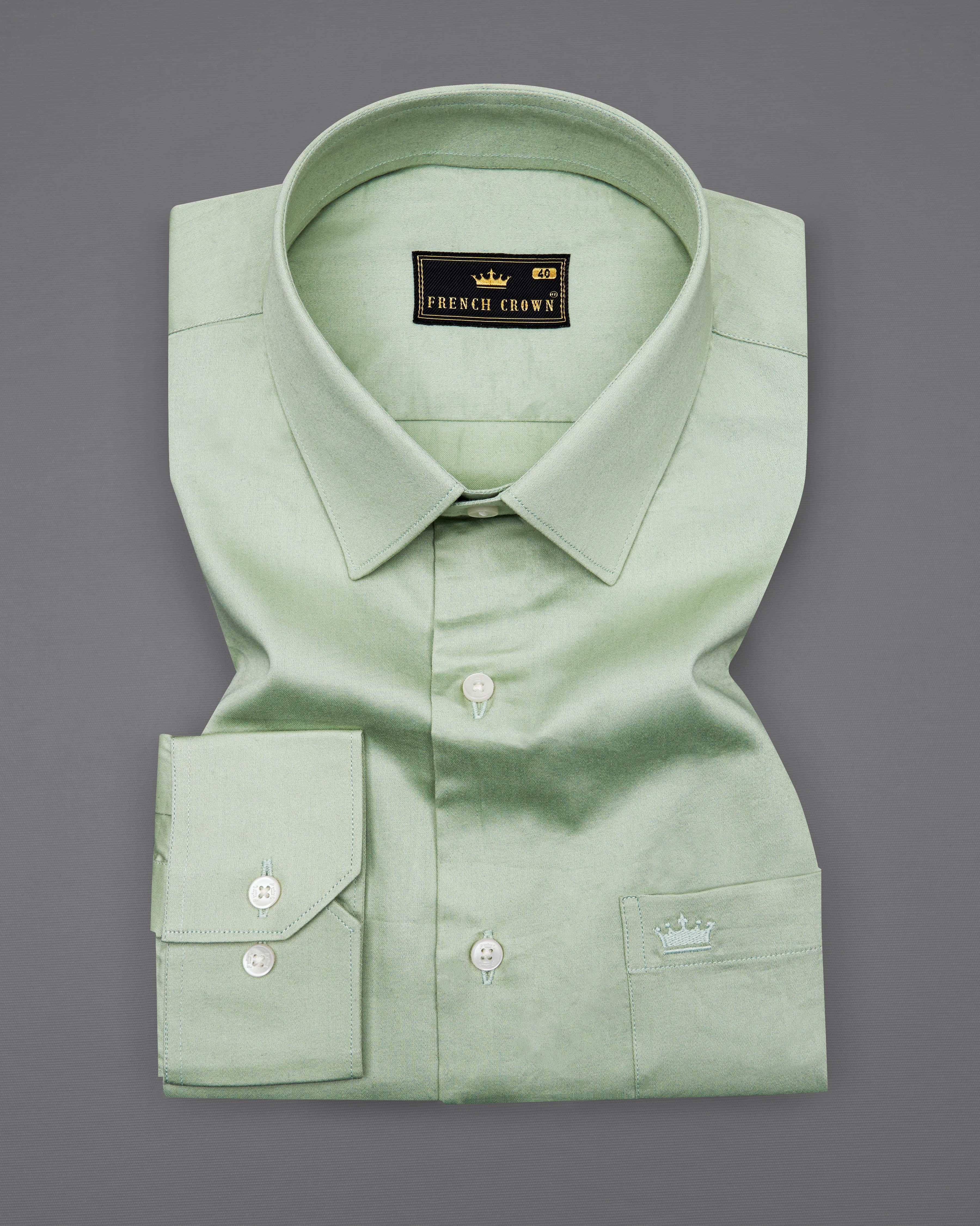 Coriander Green Subtle Sheen Super Soft Premium Cotton Shirt 8665-38, 8665-H-38, 8665-39, 8665-H-39, 8665-40, 8665-H-40, 8665-42, 8665-H-42, 8665-44, 8665-H-44, 8665-46, 8665-H-46, 8665-48, 8665-H-48, 8665-50, 8665-H-50, 8665-52, 8665-H-52