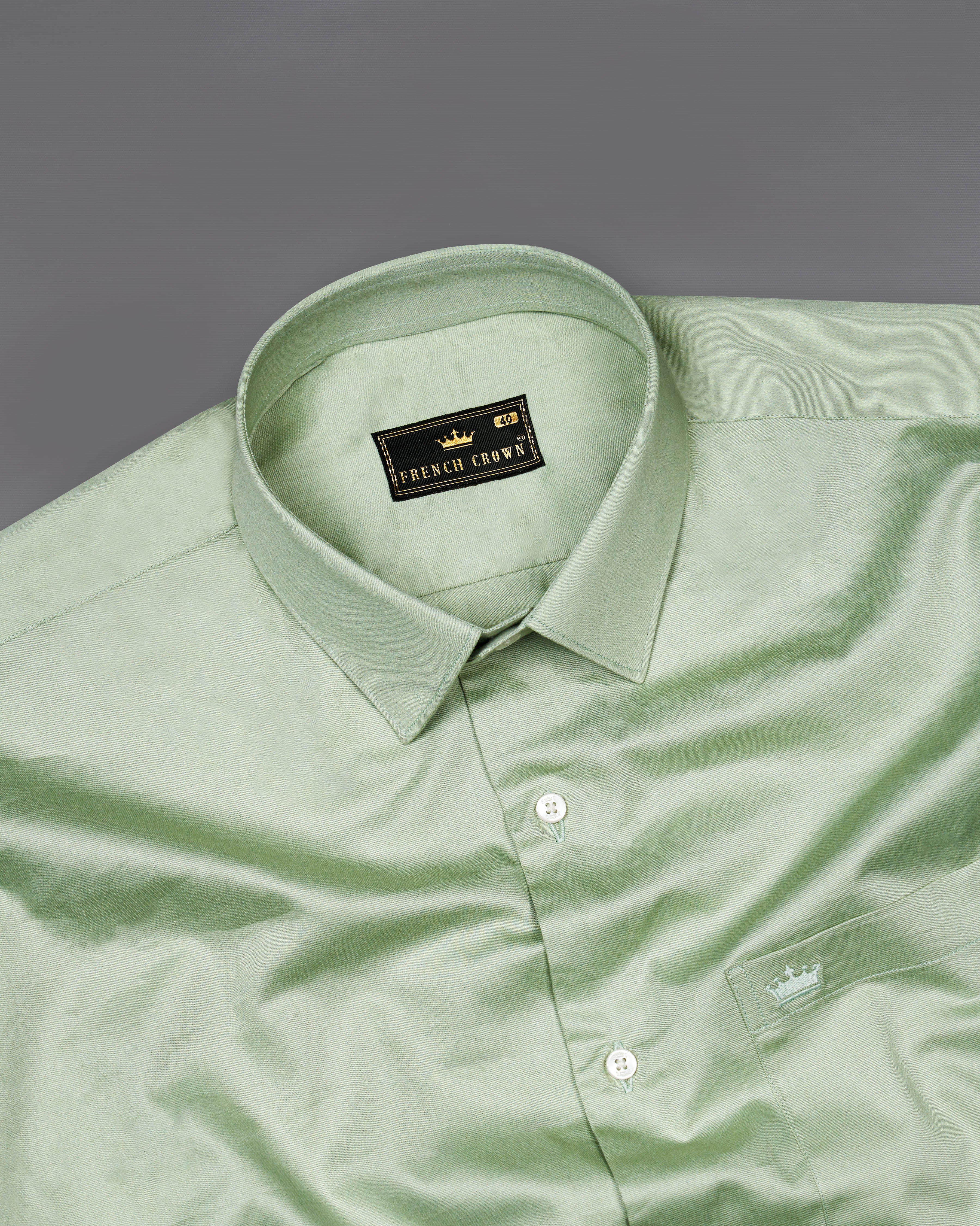 Coriander Green Subtle Sheen Super Soft Premium Cotton Shirt 8665-38, 8665-H-38, 8665-39, 8665-H-39, 8665-40, 8665-H-40, 8665-42, 8665-H-42, 8665-44, 8665-H-44, 8665-46, 8665-H-46, 8665-48, 8665-H-48, 8665-50, 8665-H-50, 8665-52, 8665-H-52