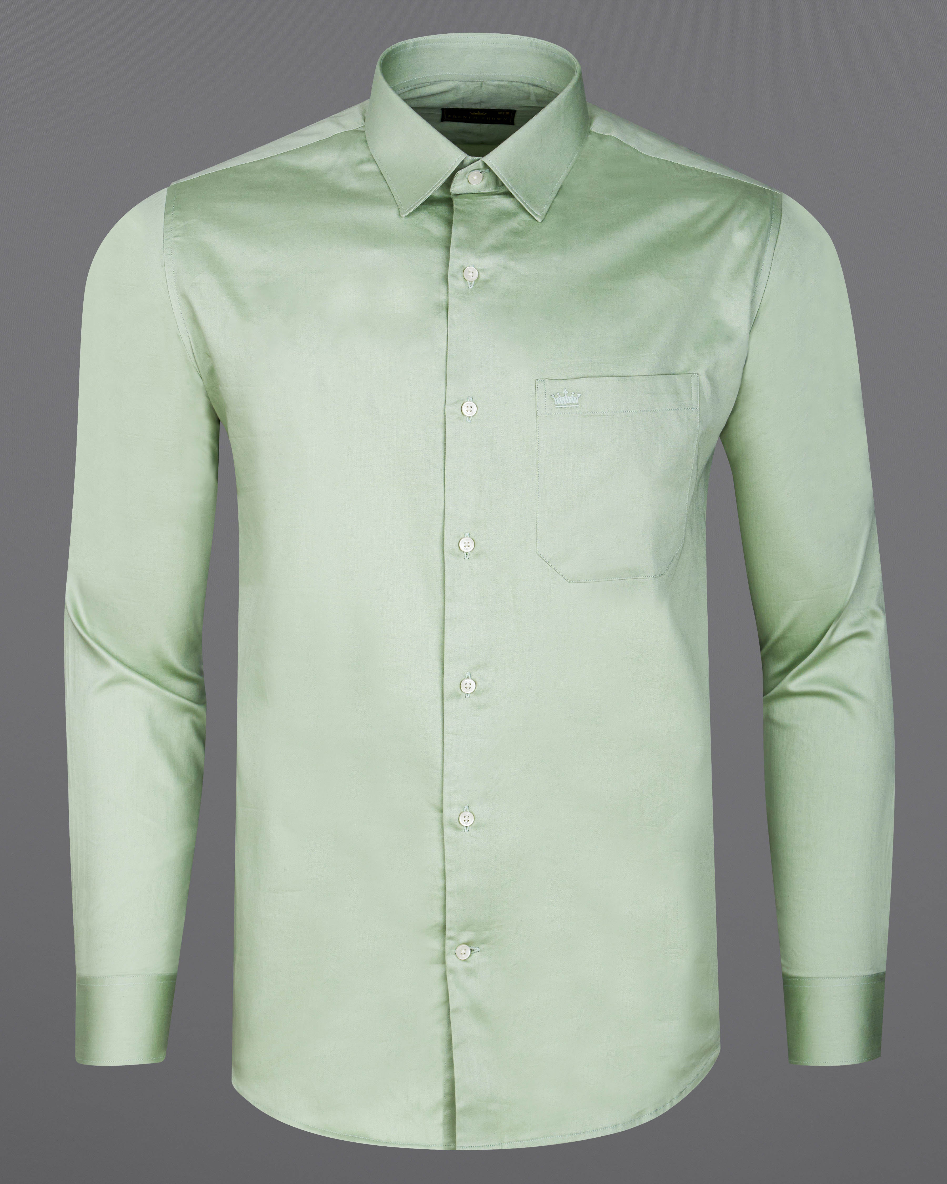 Coriander Green Subtle Sheen Super Soft Premium Cotton Shirt 8665-38, 8665-H-38, 8665-39, 8665-H-39, 8665-40, 8665-H-40, 8665-42, 8665-H-42, 8665-44, 8665-H-44, 8665-46, 8665-H-46, 8665-48, 8665-H-48, 8665-50, 8665-H-50, 8665-52, 8665-H-52